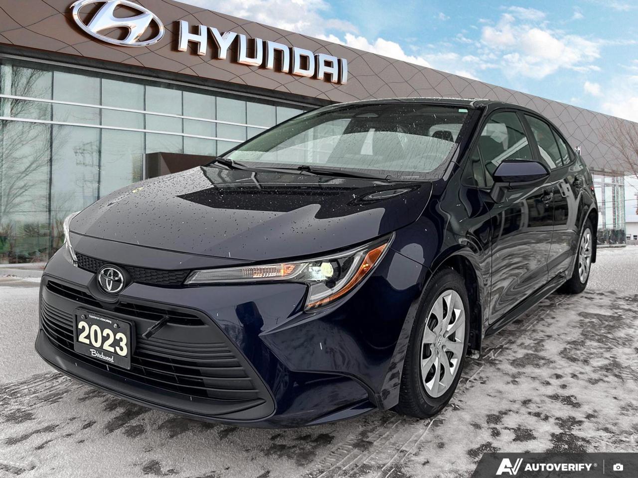 Manitobas #1 Hyundai Dealer! Come and See Why! 

We believe the first step to a great customer experience is transparent pricing and payments. Also, with complete online and in-store experience, we allow you to shop the way you want! 

Thank you for viewing our inventory online, we would love the opportunity to provide you with more information, photos, or a customized video! Please just ask!
Discover the perfect blend of style and efficiency in this 2023 Toyota Corolla LE. With its sleek Blueprint exterior and advanced features, this sedan is designed for the modern driver who values both performance and comfort.

Key Highlights:
- Fuel-efficient 2.0L 4-cylinder engine
- Automatic transmission with Front-Wheel Drive
- Impressive fuel economy: 5.7L/100km highway, 7.4L/100km city
- Full-Speed Range Dynamic Radar Cruise Control
- Lane Change Assist and Lane Tracing Assist
- Auto On/Off LED headlamps with Auto High-Beam
- 60-40 Folding Rear Seat for versatile cargo space
- Bluetooth connectivity for seamless integration

Experience the Corollas exceptional features for yourself at Birchwood Hyundai. Ready to take the next step? Reserve your test drive today, start your purchase online, or contact our friendly team for any questions. Your perfect Toyota is just a click or call away!
All Used Vehicles at Birchwood Hyundai include: 

*Full Multi-point Inspection 
*Free CARFAX vehicle report 
*Full tank of gas 
*Detailed cleaning 

Want a better look at a part or feature of this vehicle? Contact us and we can provide you a personalized video to show you in detail!

Experience WAH at Birchwood Hyundai on McPhillips today and see why everyone is heading North to buy their new Hyundai!

Dealer permit #4423
Dealer permit #4423