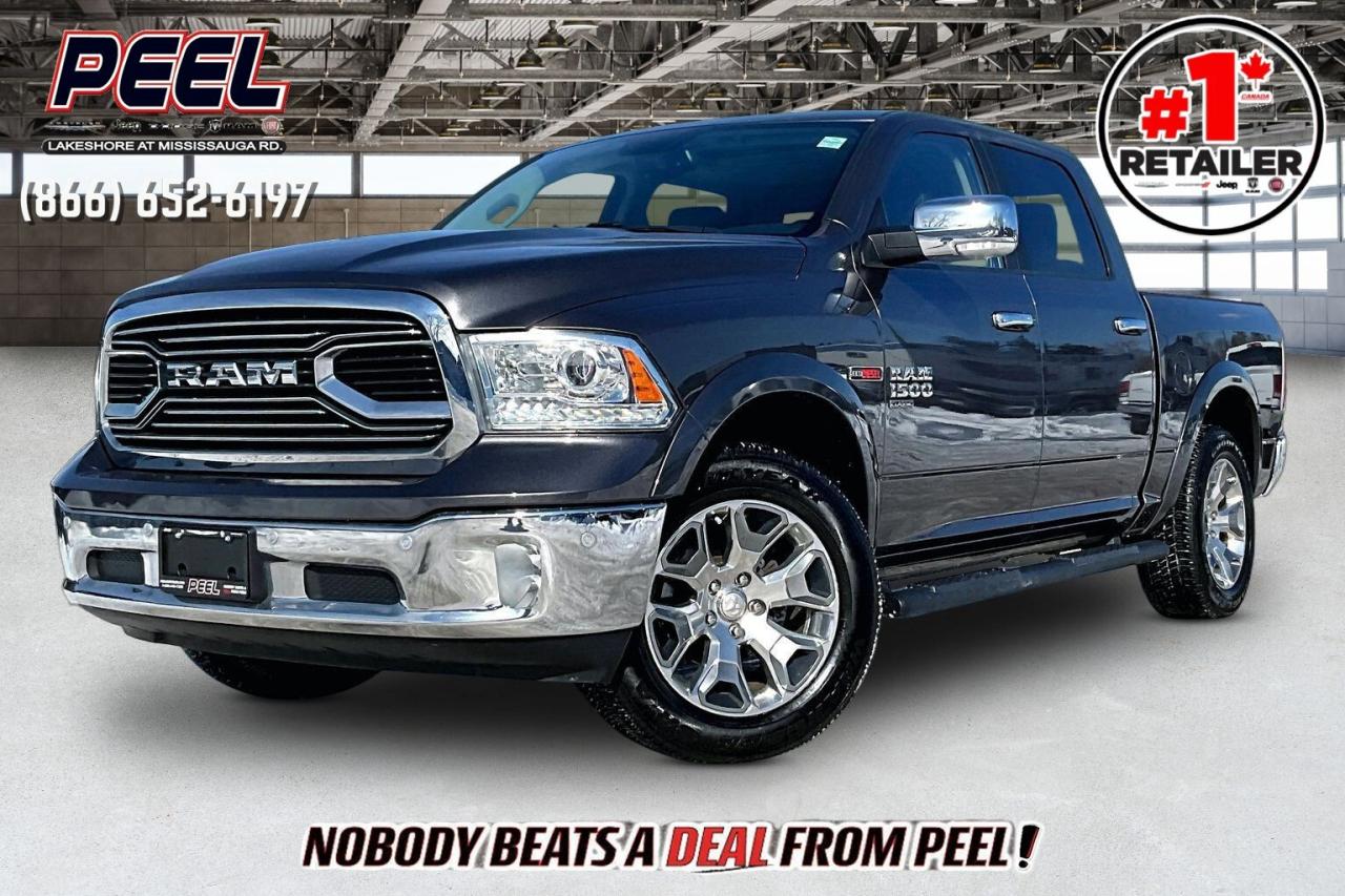 COME SEE WHY NOBODY BEATS A DEAL FROM PEEL! Your Source for ALL make and models used cars and trucks. The True #1 Stellantis Retailer in Ontario for 14 years and running!! (*)

2019 Ram 1500 Laramie Crew Cab 4X4 | 3.0L EcoDiesel V6 Engine | Granite Crystal Metallic | Heated & Ventilated Leather Bucket Seats | Uconnect 8.4" Touchscreen Display | Power Sunroof | Alpine Premium Audio System | Apple CarPlay & Android Auto | Heated Steering Wheel | Remote Start | Second-row Heated Seats | Park-sense Front & Rear Parking Sensors | Remote Proximity Keyless Entry | Front & Rear All-weather Floor Mats | Class IV Hitch Receiver | Anti-spin Differential Rear Axle | Spray-in Bed Liner | LED Bed Lighting | Mopar Tubular Side Steps

One Owner Clean Carfax

A true end of an era truck, this 2019 Ram 1500 Laramie EcoDiesel represents the last of its kind, pairing legendary Ram comfort with the highly sought after 3.0L EcoDiesel V6 that delivers impressive torque and outstanding highway efficiency that diesel buyers actively search for. Inside, heated and ventilated leather bucket seats, a heated steering wheel, power sunroof, and second row heated seats create a premium, all season cabin, while the Uconnect 8.4 inch touchscreen with Apple CarPlay and Android Auto keeps everything connected and intuitive, and Alpine premium audio adds rich sound to every drive. Park Sense front and rear sensors and remote proximity entry make daily use effortless. Finished in Granite Crystal Metallic and equipped with a Class IV hitch, anti spin differential, spray in bed liner, LED bed lighting, and Mopar tubular side steps, it is equally ready for work or long distance cruising. With One Owner Clean Carfax history and diesel examples this rare, this Laramie stands out as a smart investment for buyers who know exactly what they want.
______________________________________________________

Engage & Explore with Peel Chrysler: Whether youre inquiring about our latest offers or seeking guidance, 1-866-652-6197 connects you directly. Dive deeper online or connect with our team to navigate your automotive journey seamlessly.

WE TAKE ALL TRADES & CREDIT. WE SHIP ANYWHERE IN CANADA! OUR TEAM IS READY TO SERVE YOU 7 DAYS!
______________________________________________________
Our advertised prices are for consumers (i.e end users) only. 

*FREE CarFax (click the link above to check it out at no cost to you!)*

*FULLY CERTIFIED! (Have you seen some of these other dealers stating in their advertisements that certification is an additional fee? NOT HERE! Our certification is already included in our low sale prices to save you more!)

(*) Based on the Eastern Business Center National Ranking reported sales to actual customers, not including demonstrators.
______________________________________________________

Peel Chrysler  A Trusted Destination: Based in Port Credit, Ontario, we proudly serve customers from all corners of Ontario and Canada including Toronto, Oakville, North York, Richmond Hill, Ajax, Hamilton, Niagara Falls, Brampton, Thornhill, Scarborough, Vaughan, London, Windsor, Cambridge, Kitchener, Waterloo, Brantford, Sarnia, Pickering, Huntsville, Milton, Woodbridge, Maple, Aurora, Newmarket, Orangeville, Georgetown, Stouffville, Markham, North Bay, Sudbury, Barrie, Sault Ste. Marie, Parry Sound, Bracebridge, Gravenhurst, Oshawa, Ajax, Kingston, Innisfil and surrounding areas. On our website www.peelchrysler.com, you will find a vast selection of new vehicles including the new and used Ram 1500, 2500 and 3500. Chrysler Grand Caravan, Chrysler Pacifica, Jeep Cherokee, Wrangler and more. All vehicles are priced to sell. We deliver throughout Canada. website or call us 1-866-652-6197. 

Disclaimer Statement: At Peel Chrysler, your satisfaction is our priority. While many pre-owned vehicles originally come with two keys, variations may occur based on trade-ins, and all Peel Chrysler Pre-Owned Vehicles come standard with one key. Any extras provided by the previous owner will be included with your purchase, and additional keys can be bought at the time of sale. Online prices and payments are for finance purchases. Used vehicles that are being financed are subject to a $499 (^$1500 non-prime) financing fee, while cash purchases (certified cheque, bank draft, or wire transfer) on used vehicles have a $2,000 surcharge ( online price + $2,000). Cash purchases of new vehicles only incur applicable taxes and licensing fees, and those priced above $100,000 (including accessories or add-ons) are subject to a federal luxury tax. Optional finance and lease terms are available, and if trading in a vehicle with an outstanding loan balance requiring Peel Chrysler to facilitate the lien payout, a Lien Payout Fee of $349 applies. Prices, rates, and payments are subject to change without notice. While we strive for accuracy, occasional technical or human errors may occur, so we encourage verifying all vehicle details, including features, options, materials, and specifications, with a Peel Chrysler representative by contacting us or visiting our dealership. Experience seamless convenience with our nationwide delivery options. Visit our website or contact us for more details.