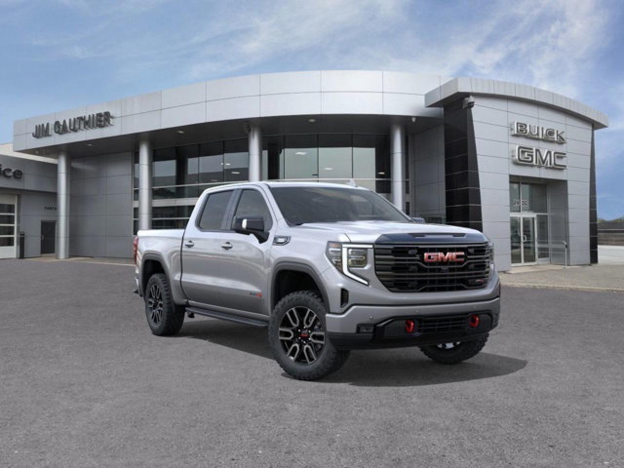 The 2026 GMC Sierra 1500 AT4 brings a serious dose of off-road capability to the full-sized pickup segment, featuring a factory-installed 2-inch suspension lift with off-road tuned components and Rancho monotube shocks. Under the hood it pairs the rugged 3.0 litre Duramax diesel engine with a 10-speed automatic transmission. Inside, the cabin features premium touches like perforated leather front seats in Jet Black with Kalahari accents, power sunroof, the Technology Package and a 13.4-inch touchscreen infotainment system with Google Built-In.