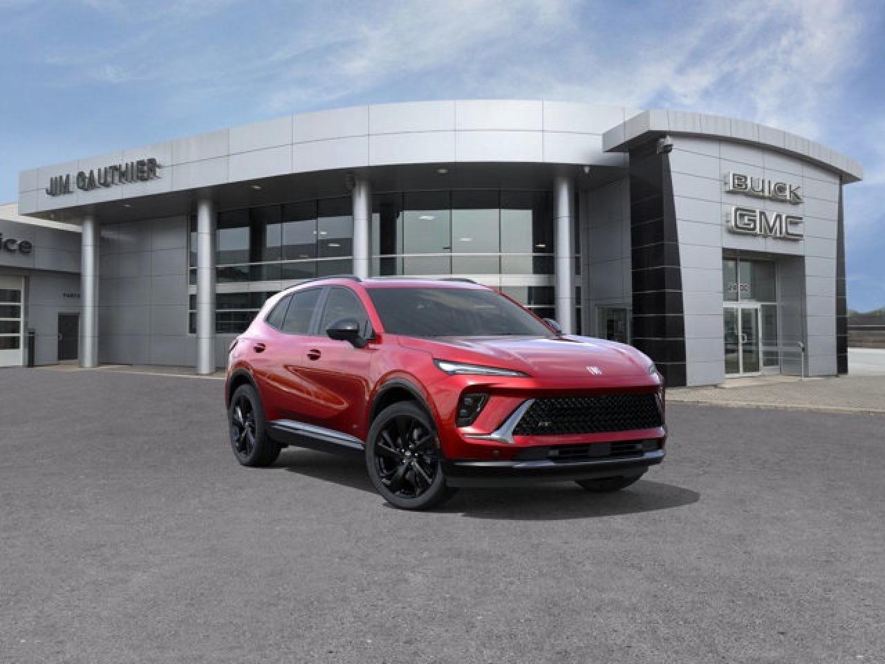 The 2026 Buick Envision Sport Touring delivers athletic styling and premium amenities. Its powered by a 2.0-liter turbocharged 4-cylinder engine paired with a 9-speed automatic transmission and standard all-wheel drive, riding on 20-inch alloy wheels with dark-gloss accents for a more aggressive look. Inside, the cabin features a large 30-inch ultrawide display, heated front seats, a Bose premium sound system, adaptive cruise control, lane-keeping assistance, and a panoramic power moonroof that brings in extra light and openness.