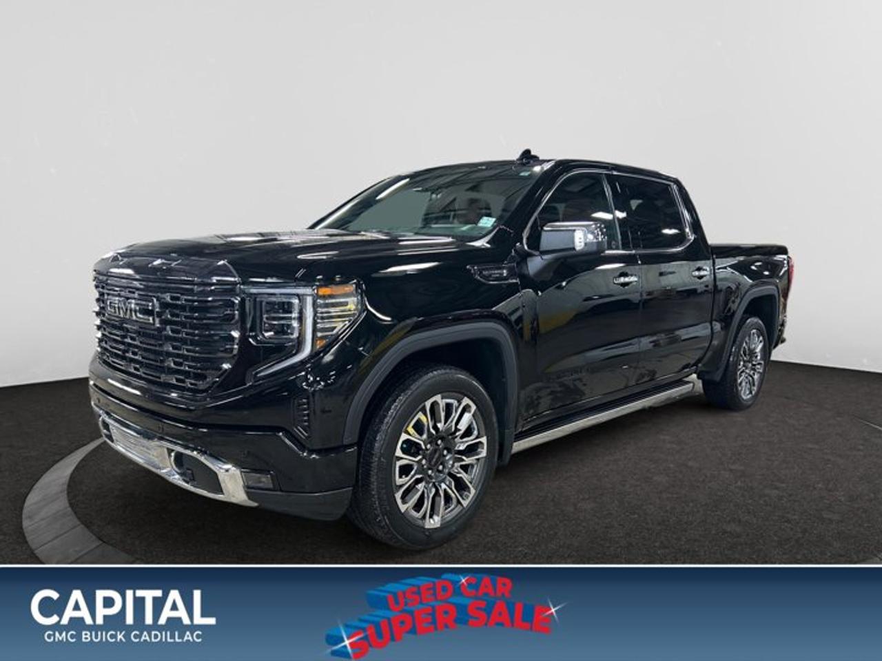 The All New GMC Sierra has been redefined from Hood to Hitch. This 4WD Black Sierra is a Crew Cab Pickup with a Gas V8 6.2L engine and interior color. Direct injection, active fuel management, and variable valve timing form the foundation of the EcoTec3 engines. Sierra sets the new standard in truck interiors with triple door seals, thicker insulation, and durable, soft-touch instrument panel materials. Attention to detail and quality makes the Sierra stand out. New dual density foam seat cushions improve comfort and reduce wrinkling with age. Rear seating space has improved with larger rear doors to provide ease of entry and exit.The Sierra is set apart with details such as standard halogen projector headlights and integrated corner steps. The new Sierra makes more use of High Strength steel in its fully boxed hydroformed frame than previous generations, with 2/3s of the Cab using High-Strength Steel. Larger axles and shear body mounts further reduce vibration and deliver a smoother ride. New, exclusive corrosion-resistant Duralife brake rotors come standard. Sierra is backed by a 60,000 km / 3 year base warranty and a 160,000 km / 5 year Powertrain warranty, the longest in its class. 24/7 Roadside Assistance is included at no extra charge for 5 years or 160,000 km. Drive the Sierra today to see for yourself how it truly has no peer! Check out this vehicles pictures, features, options and specs, and let us know if you have any questions. Helping find the perfect vehicle FOR YOU is our only priority.P.S...Sometimes texting is easier. Text (or call) 306-801-9090 for fast answers at your fingertips!Dealer License #914248Disclaimer: All prices are plus taxes & fees. See dealer for Details. Dealer Permit # 914248