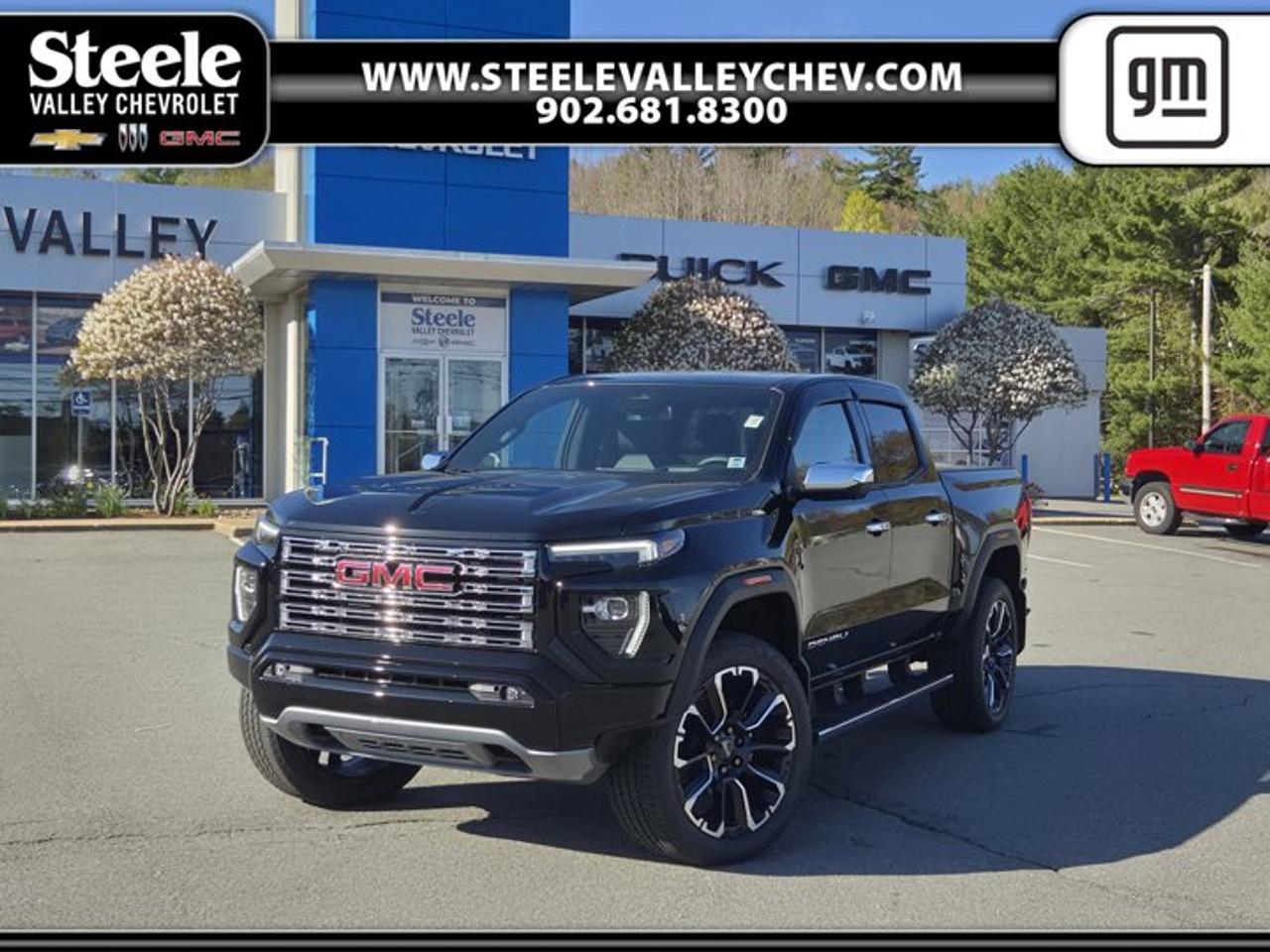 WHEELS, 20 X 9 ALUMINUM TRANSIT WHEELS, TRANSMISSION, 8-SPEED AUTOMATIC, 8L80 (STD), SUNROOF, POWER INNER SLIDING GLASS with manual shade, REAR AXLE, 3.42 RATIO, ONYX BLACK, ENGINE, TURBOMAX (310 hp [231 kW] @ 5600 rpm, 430 lb-ft of torque [583 Nm] @ 3000 rpm) (STD), DENALI PREFERRED EQUIPMENT GROUP includes standard equipment, Wireless Phone Charging, for portable devices, Wireless Apple CarPlay/Wireless Android Auto, Windows, remote Express-Down, all windows. This GMC Canyon has a strong Turbocharged Gas I4 2.7L/ engine powering this Automatic transmission.*These Packages Will Make Your GMC Canyon Denali The Envy of Your Friends *Windows, power with driver Express-Up and Down, Windows, power rear, express down, Window, rear-sliding, manual, Window, power with front passenger Express-Down, Wi-Fi Hotspot capable (Terms and limitations apply. See onstar.ca or dealer for details.), Wheel, spare 20 x 9 (50.8 cm x 22.9 cm) aluminum full-size spare, Wheel opening mouldings, Visors, driver and front passenger illuminated sliding vanity mirrors, Vehicle health management provides advanced warning of vehicle issues, USB ports, 2, centre console, charge-only, rear, USB Ports, 2 (first row) Charge/Data ports located on front console, Transfer case, two-speed electronic Autotrac with push button control, includes transfer case shield, Trailering App, System includes checklist, trailer maintenance reminders, trailer security alerts, trailer mileage, tow/haul reminder and trailer electrical diagnostics (Included and only available with (ZL6) ProGrade Trailering System.), Tires, 275/60R20SL AT blackwall, Tire, spare 275/60R20 AT blackwall, Tire Pressure Monitoring System, Tire Fill Alert provides an audible indication when tire pressure is added to a tire that is low. Aids to achieve optimal tire pressure, Theft-deterrent system, unauthorized entry, Teen Driver a configurable feature that lets you activate customizable vehicle settings associated with a key fob, to help encourage safe driving behaviour., Taillamps, LED rear combination.* Stop By Today *For a must-own GMC Canyon come see us at Steele Valley Chevrolet Buick GMC Cadillac, 9184 Commercial Street, New Minas, NS, NS B4N3V9. Just minutes away!*Disclaimer*Please verify all information with a Steele Valley representative.