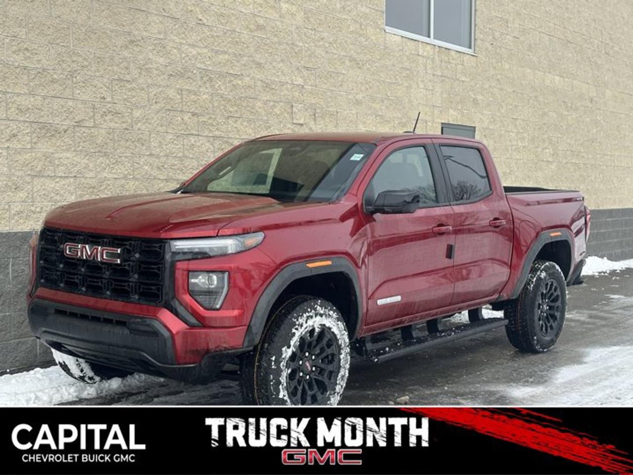 This GMC Canyon delivers a Turbocharged Gas I4 2.7L/ engine powering this Automatic transmission. VOLCANIC RED TINTCOAT, TRANSMISSION, 8-SPEED AUTOMATIC, 8L80 (STD), REAR AXLE, 3.42 RATIO.*This GMC Canyon Comes Equipped with These Options *LPO, BLACK ASSIST STEP (dealer-installed), LPO, ALL-WEATHER FLOOR LINER, 1ST AND 2ND ROWS includes GMC logo, (dealer-installed), ENGINE, TURBOMAX (310 hp [231 kW] @ 5600 rpm, 430 lb-ft of torque [583 Nm] @ 3000 rpm) (STD), ENGINE BLOCK HEATER, ELEVATION PREFERRED EQUIPMENT GROUP includes standard equipment, 3 YEARS SIRIUSXM, Wireless Apple CarPlay/Wireless Android Auto, Windows, remote Express-Down, all windows, Windows, power with driver Express-Up and Down, Windows, power rear, express down.* Stop By Today *Come in for a quick visit at Capital Chevrolet Buick GMC Inc., 13103 Lake Fraser Drive SE, Calgary, AB T2J 3H5 to claim your GMC Canyon!