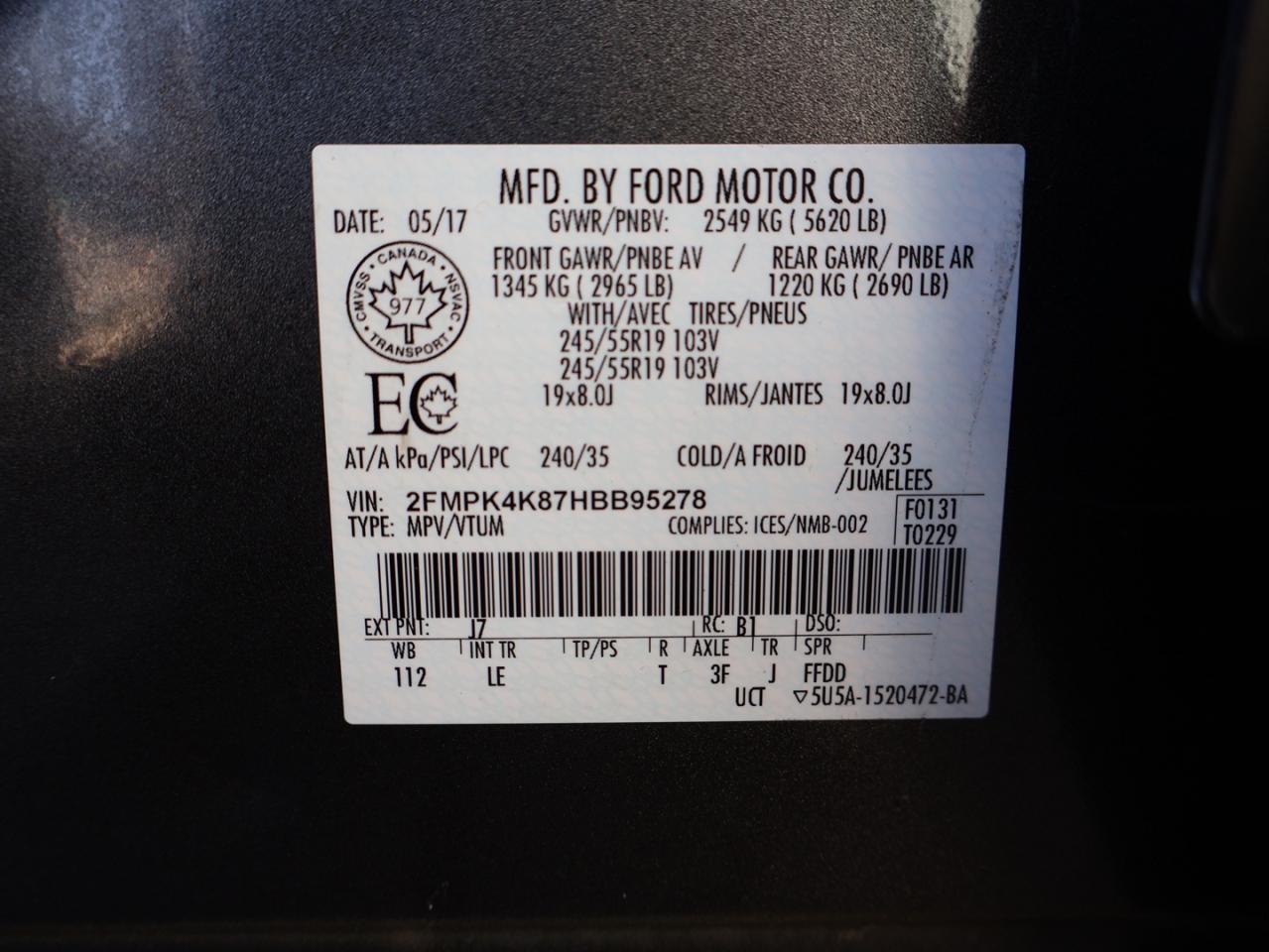 2017 Ford Edge TITANIUM AWD CERTIFIED *1 OWNER*26 SERVICE* CAMERA NAV BLUETOOTH LEATHER HEATED SEATS PANO ROOF CRUISE ALLOYS Photo