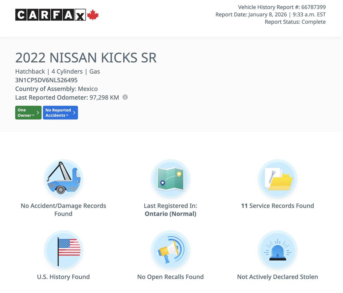 2022 Nissan Kicks SR ONE OWNER NO ACCIDENTS FULLY LOADED WARRANTY Photo2