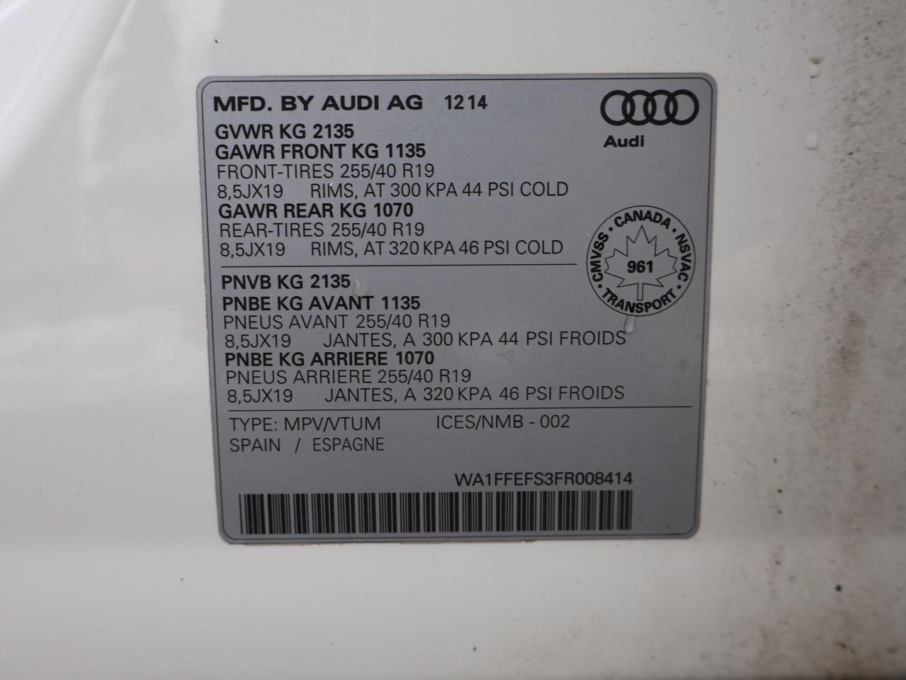 2015 Audi Q3 TECHNIK CERTIFIED *26 SERVICE RECORDS* CAMERA NAV BLUETOOTH LEATHER HEATED SEATS PANO ROOF CRUISE ALLOYS Photo