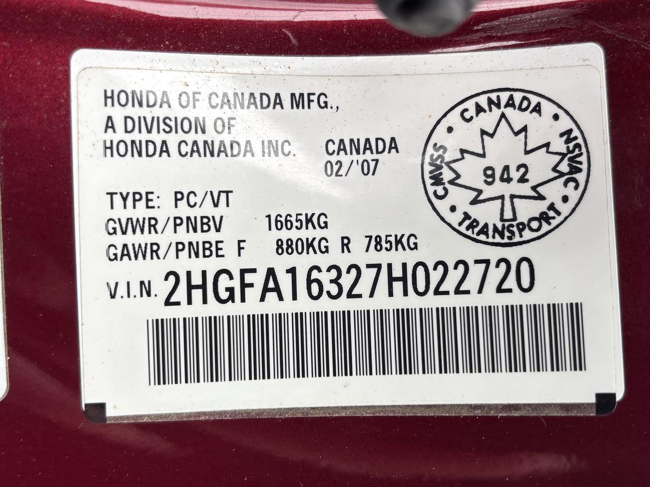 2007 Honda Civic 4dr AT DX-G Photo