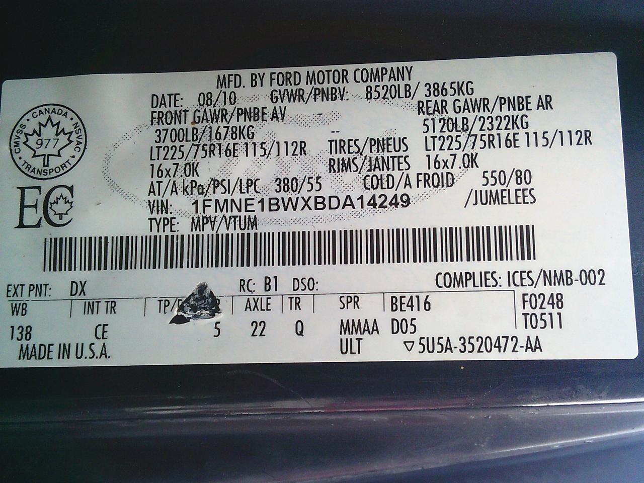 2011 Ford Club Wagon E-150 Passenger XL Photo