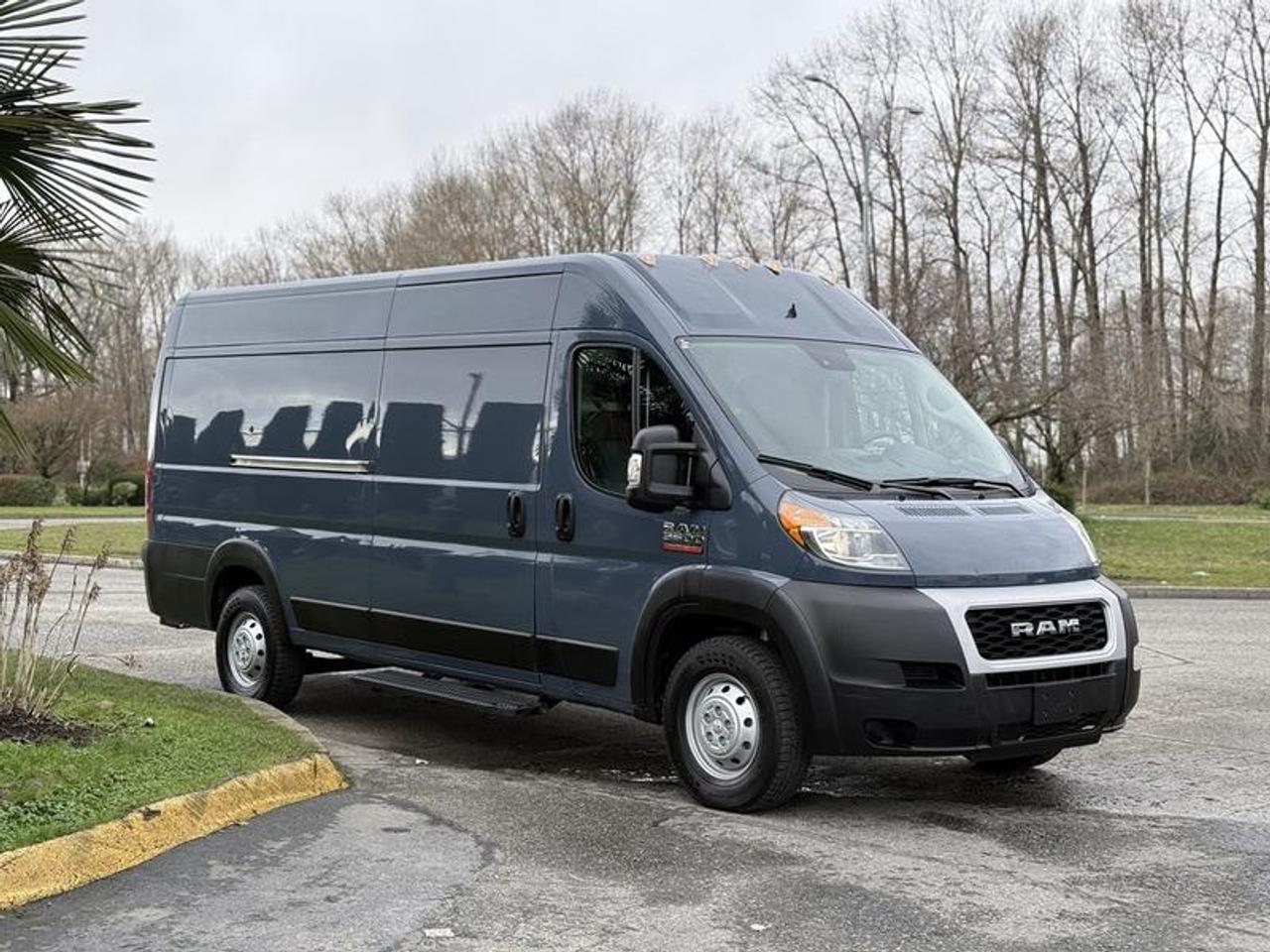 This 2021 Ram ProMaster 3500 high roof extended cargo van is powered by a 3.6L V6 paired with an automatic transmission and front-wheel drive, and features 4-wheel ABS for added control. It is equipped with fold-up aluminum shelving in the cargo area, along with a backup camera and digital rearview mirror to support daily operation. Additional features include air conditioning, AM/FM radio, Bluetooth connectivity, power windows, power door locks, and power mirrors. Finished in blue with a black cloth interior and a three-door configuration, this van offers a practical and spacious setup suitable for delivery, service, or commercial use. This item is currently OFFSITE. You must register an appointment with our office to schedule an offsite viewing. Appointments must be made a minimum of one business day in advance (and as defined by the days that Repo.com is open for business) before your appointment can be scheduled and confirmed. We may, at our own discretion, instead opt to transport smaller items to Repo.coms main yard for viewing purposes.  $39,820.00 plus $375 processing fee, $40,195.00 total payment obligation before taxes.  Listing report, warranty, contract commitment cancellation fee, financing available on approved credit (some limitations and exceptions may apply). All above specifications and information is considered to be accurate but is not guaranteed and no opinion or advice is given as to whether this item should be purchased. We do not allow test drives due to theft, fraud, acts of vandalism and undetectable impaired driving. Instead we provide the following benefits: Complimentary Warranty (with options to extend), Limited Money Back Satisfaction Guarantee on Fully Completed Contracts, Contract Commitment Cancellation, and an Open-Ended Sell-Back Option. Ask seller for details or call 604-522-REPO(7376) to confirm listing availability.