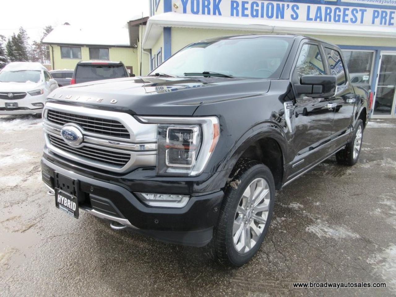 2022 Ford F-150 FUEL EFFICIENT LIMITED-EDITION 5 PASSENGER 3.5L - HYBRID.. 4X4.. CREW-CAB.. SHORTY.. NAVIGATION.. PANORAMIC SUNROOF.. LEATHER.. HEATED SEATS & WHEEL..