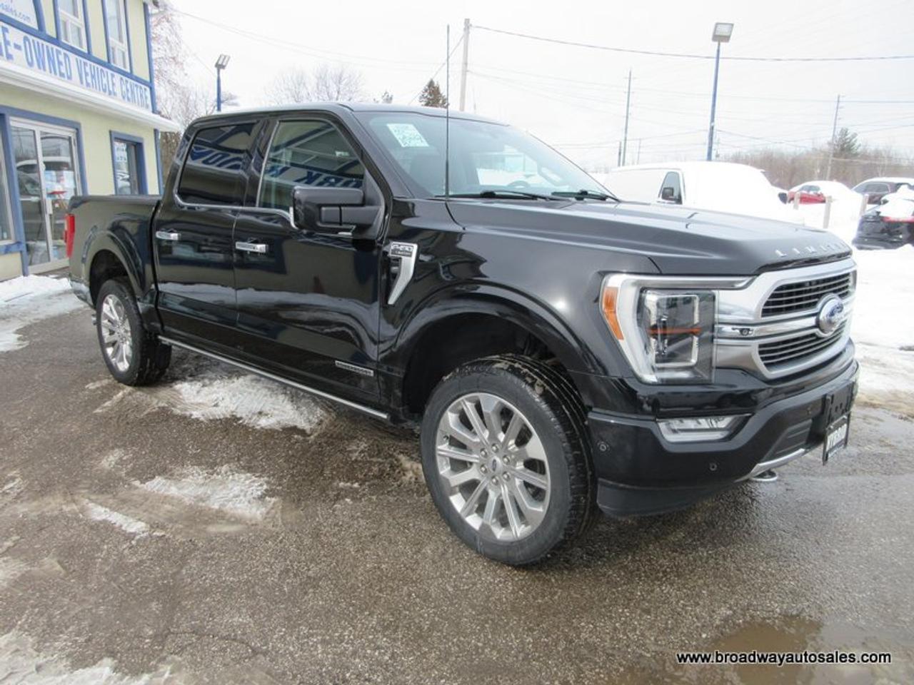 2022 Ford F-150 FUEL EFFICIENT LIMITED-EDITION 5 PASSENGER 3.5L - HYBRID.. 4X4.. CREW-CAB.. SHORTY.. NAVIGATION.. PANORAMIC SUNROOF.. LEATHER.. HEATED SEATS & WHEEL.. Photo