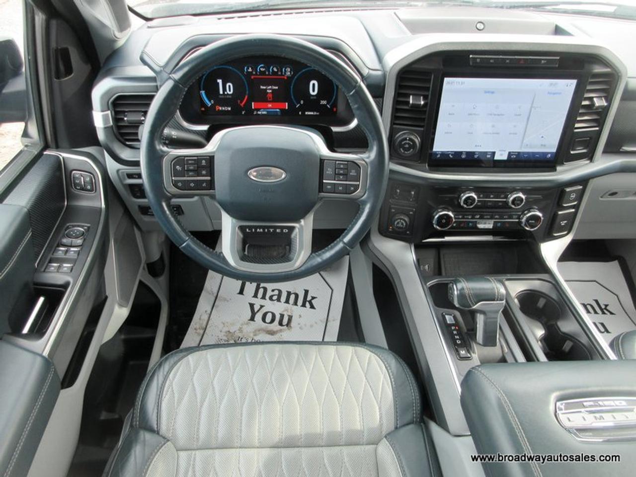 2022 Ford F-150 FUEL EFFICIENT LIMITED-EDITION 5 PASSENGER 3.5L - HYBRID.. 4X4.. CREW-CAB.. SHORTY.. NAVIGATION.. PANORAMIC SUNROOF.. LEATHER.. HEATED SEATS & WHEEL.. Photo