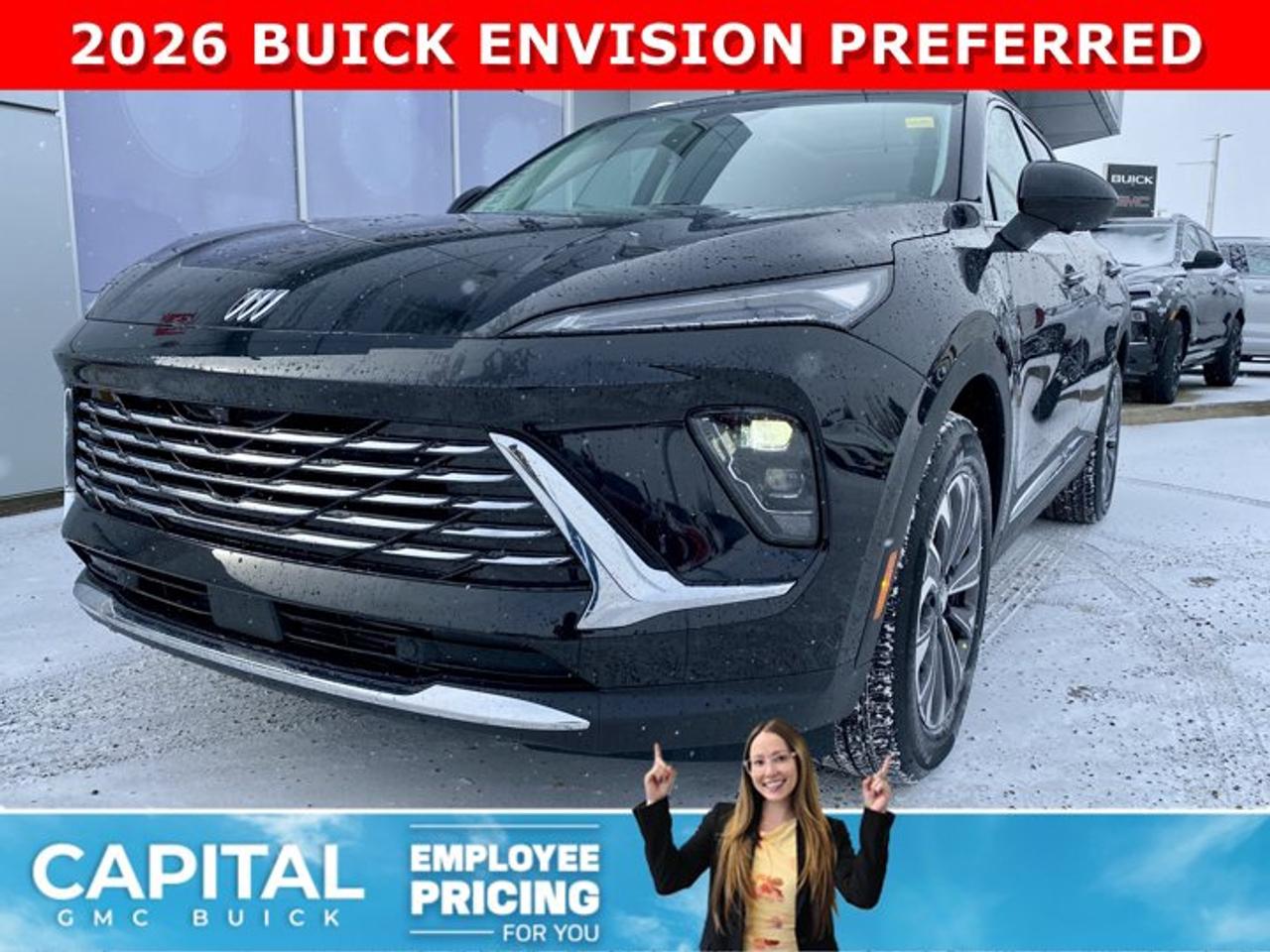 Check out this 2026 Buick Envision! ALL-WHEEL-DRIVE and Fully Equipped with options like a Power Sliding Moonroof, Ultra-Wide 30 Display Screen, Adaptive Cruise Control, Wireless Charger, Power Liftgate, Heads-up Display, Heated Seats, Heated Steering, Remote Start and a TON of Safety Features... CALL NOW!Ask for the Internet Department for more information or book your test drive today! Text 507-585-4395 for fast answers at your fingertips!AMVIC Licensed Dealer - Licence Number B1044900