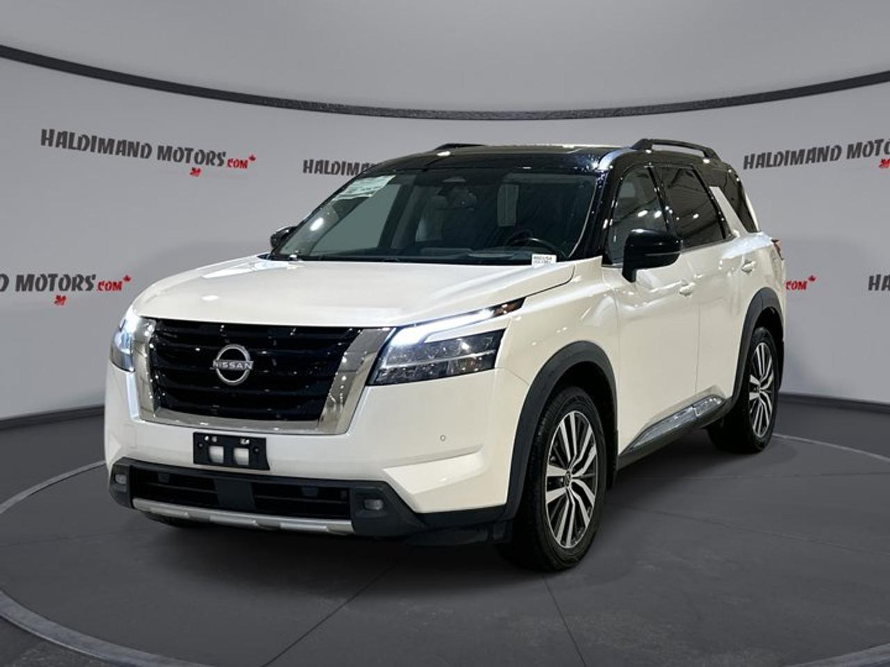 Meet the 2022 Nissan Pathfinder Platinum 4WD, now available at Haldimand Motors Ltd. in Cayuga. Finished in White with a Black interior, this used 4-door SUV is built for Canadian roads and busy family life. With 112,495 km, a 3.5 L gas engine, and an automatic transmission, it delivers confident everyday power with the sure-footed grip of 4WD.<br /><br />This 2022 Nissan Pathfinder Platinum 4WD is also well equipped for comfort, towing utility, and year-round driving. From the panoramic sunroof and ambient lighting to heated and ventilated front seats, its designed to make long trips feel easy. Add in a trailer hitch, rear tow hook, and a power liftgate, and you have a vehicle thats ready for cottage weekends, sports gear, and daily errands alike.<br /><br />FEATURES OF THE Pathfinder Platinum 4WD<br />   Head-up display for key information <br />   Panoramic sunroof for open-air feel <br />   Navigation system with clear guidance <br />   Heated steering wheel for winter comfort <br /><br />ADVANCED SAFETY FEATURES<br />   Anti-lock braking system for controlled stops <br />   Stability control for confident handling <br />   Blind spot monitor for safer lane changes <br />   Lane departure warning for added awareness <br /><br />PERFORMANCE AND EFFICIENCY<br />   3.5 L gas engine for smooth power <br />   Automatic transmission with dual shift mode <br />   Four-wheel drive for year-round traction <br />   Limited slip differential for improved grip <br /><br />COMFORT AND CONVENIENCE<br />   Dual-zone automatic climate control comfort <br />   Rear climate control for second-row comfort <br />   Heated front and heated rear seats <br />   Memory seats and memory mirrors <br /><br />TECHNONOLGY AND CONNECTIVITY<br />   Apple CarPlay and Android Auto integration <br />   Bluetooth integration for hands-free calling <br />   Satellite radio plus HD Radio clarity <br />   WiFi hotspot for connected travel <br /><br />CARGO SPACE<br />   Power liftgate for easy loading <br />   Remote trunk release for quick access <br />   Four doors for easier passenger entry <br />   Spare tire included for added readiness <br /><br />WHAT OTHER OWNERS LIKE<br />   Confident visibility from higher driving position <br />   Smooth power delivery in daily driving <br />   Useful driver aids for commuting ease <br />   Comfortable cabin for longer road trips <br /><br />This 2022 Nissan Pathfinder Platinum 4WDs VIN is: 5N1DR3DF4NC246056.<br /><br />WHY CHOOSE US? <br /><br />Honest & Transparent Buying Experience: Weve been a trusted name in business since 1984.<br /><br />STRAIGHTFORWARD PRICING:<br />Our Advertised Price Includes:<br />>>Safety Certification (No separate fee!)<br />>>30-Day 100% Mechanical Warranty<br />>>FREE Carfax History Report.<br />>>No upcharge for paying cash.<br />(Prices Exclude HST and Licensing Fees only.)<br /><br />>>Browse 300+ vehicles all in ONE LOCATION<br /><br />EASY FINANCING: Great rates & open loans<br /><br />WE BUY CARS: Get Top Dollar for your trade-in, or sell us your vehicle for CASH! Even if you dont buy from us!<br /><br />STOP BY TODAY<br />Treat yourself - stop by Haldimand Motors Ltd. located at 42 Talbot St E, Cayuga, ON N0A 1E0 to make this car yours today!<br /><br />https://www.haldimandmotors.com/used/stock-460154.html