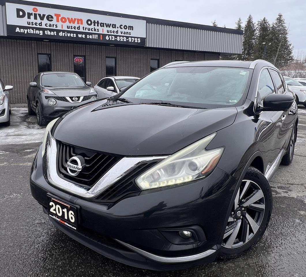 <p data-start=0 data-end=597>2016 <span class=hover:entity-accent entity-underline inline cursor-pointer align-baseline><span class=whitespace-normal>Nissan</span></span> MURANO PLATINUM AWD &ndash; LUXURIOUS, SMOOTH & ALL-WEATHER CAPABLE!<br data-start=105 data-end=108>LIKE NEW &ndash; PREMIUM DESIGN, QUIET RIDE & CONFIDENT AWD PERFORMANCE!<br data-start=174 data-end=177>3.5L V6 ENGINE + CVT &ndash; POWERFUL, REFINED & BUILT FOR COMFORT AND EFFICIENCY!<br data-start=253 data-end=256>PLATINUM TRIM FULLY LOADED WITH TOP FEATURES: HEATED LEATHER SEATS, PANORAMIC SUNROOF, NAVIGATION, BOSE PREMIUM AUDIO, BACKUP CAMERA, BLIND SPOT MONITORING, BLUETOOTH, TOUCHSCREEN DISPLAY, KEYLESS ENTRY & PUSH-BUTTON START!<br data-start=488 data-end=491>PERFECT FOR FAMILIES, COMMUTERS OR LONG ROAD TRIPS &ndash; SPACIOUS, SAFE & REFINED!<br data-start=569 data-end=572>EASY FINANCING AVAILABLE!</p><p data-start=599 data-end=636>ADVERTISED PRICE IS OUR FINANCE PRICE</p><p data-start=638 data-end=847 data-is-last-node= data-is-only-node=>DRIVETOWNOTTAWA.COM &ndash; COME VISIT US / VENEZ NOUS VISITER!<br data-start=695 data-end=698>TAXES AND LICENSING EXTRA. SEE DRIVETOWNOTTAWA.COM FOR CASH PRICE FINANCING CHARGES APPLY (BANK FEES, PPSA, INTEREST). QUEBEC SAFETY FEE APPLICABLE.</p>