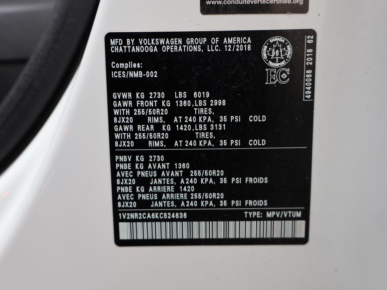 2019 Volkswagen Atlas V6 EXECLINE PREMIUM AWD CERTIFIED *SERVICE RECORDS* CAMERA NAV BLUETOOTH LEATHER HEATED SEATS PANO ROOF CRUISE ALLOYS Photo