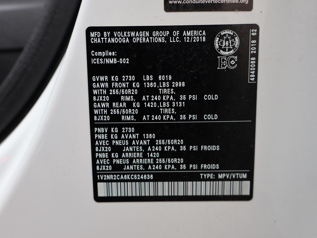 2019 Volkswagen Atlas V6 EXECLINE PREMIUM AWD CERTIFIED *SERVICE RECORDS* CAMERA NAV BLUETOOTH LEATHER HEATED SEATS PANO ROOF CRUISE ALLOYS Photo