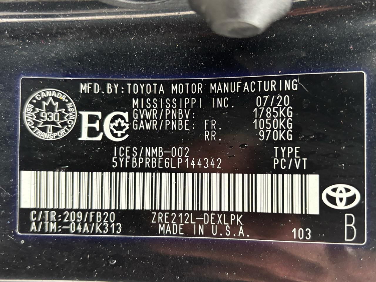 2020 Toyota Corolla LE Automatic Photo