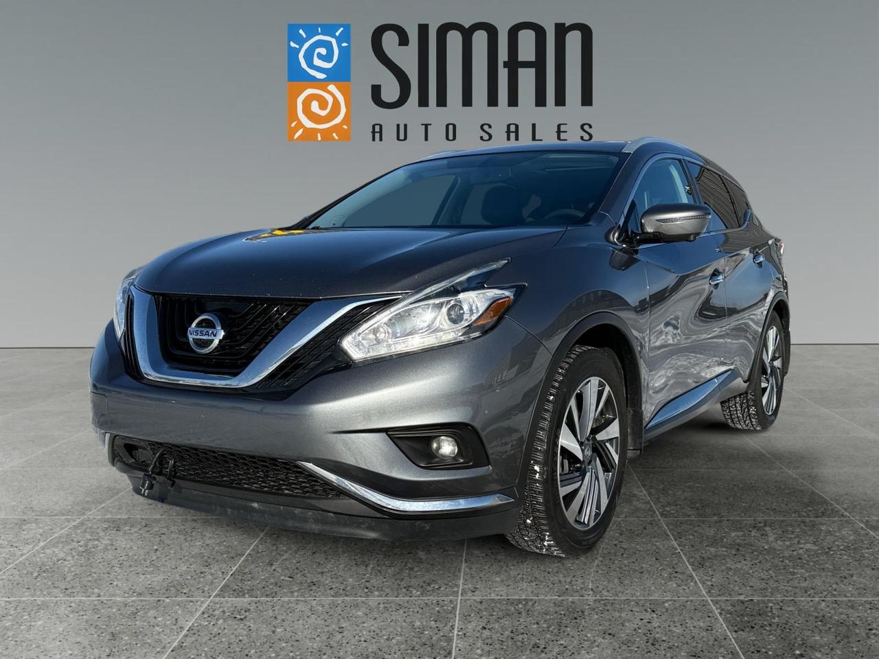 ## **Luxury Meets Reliability: 2017 Nissan Murano Platinum AWD**

### *Saskatchewan Owned | Excellent Service History | Fully Loaded*

Experience the pinnacle of Nissans SUV lineup. This **2017 Murano Platinum AWD** isnt just a vehicleits a first-class cabin on wheels. With **156,000 km** and a history of **excellent service records**, this Saskatchewan-owned SUV has been exceptionally well cared for and is ready for its next chapter. No serious collisions, no compromisesjust refined performance and comfort.

---

### **Quality & Reconditioning You Can Trust**

At Siman Auto Sales, every vehicle goes through a detailed process so you can drive away with confidence:

* **Pre-Sale Inspection Completed:** Thoroughly checked and approved by our technicians.
* **Fresh Full Synthetic Oil Service:** Ensuring smooth, reliable engine performance.
* **New Air Filters:** Clean air for both engine efficiency and cabin comfort.
* **New Rear Brake Pads & Rotors:** Added safety and stopping power where it matters most.

---

### **The Platinum Experience: Premium Features**

This Murano is loaded with luxury features typically found in high-end SUVs:

* **Ultimate Comfort:** Power-adjustable **heated and cooled memory seats** plus a **heated steering wheel**perfect for Saskatchewan winters.
* **Panoramic Sunroof:** Bright, open interior with a premium feel.
* **360° Surround View Camera:** Park and maneuver with total confidence.
* **Advanced Safety:** Includes **Blind Spot Detection** and **Intelligent Distance Pace Cruise Control**.
* **Convenience at Your Fingertips:** **Remote start**, **power liftgate**, and **HomeLink** integration.
* **Stay Connected:** Factory **navigation**, **Bluetooth**, **SiriusXM**, and a **CD player** for every kind of listener.

---

## **Why Choose Siman Auto Sales?**

For over **27 years**, weve proudly served Saskatchewan drivers with a simple promise:
**We are large enough to make a difference and small enough to care.**

### **Why Our Customers Love Us:**

* **Easy On-Site Financing:** Access to **16 trusted lenders** to get you approved quickly.
* **Trades Welcome:** Competitive values to help you upgrade with ease.
* **Extended Protection Plans:** Flexible warranty options for total peace of mind.
* **Wide Selection:** Over **70 quality vehicles** available on-site.

> **Dont just take our word for itcheck out our reviews and see why customers keep coming back.**

---

### **Ready to see it in person?**

Stop by today or contact us to book your test drive in this fully loaded 2017 Nissan Murano Platinum AWD!