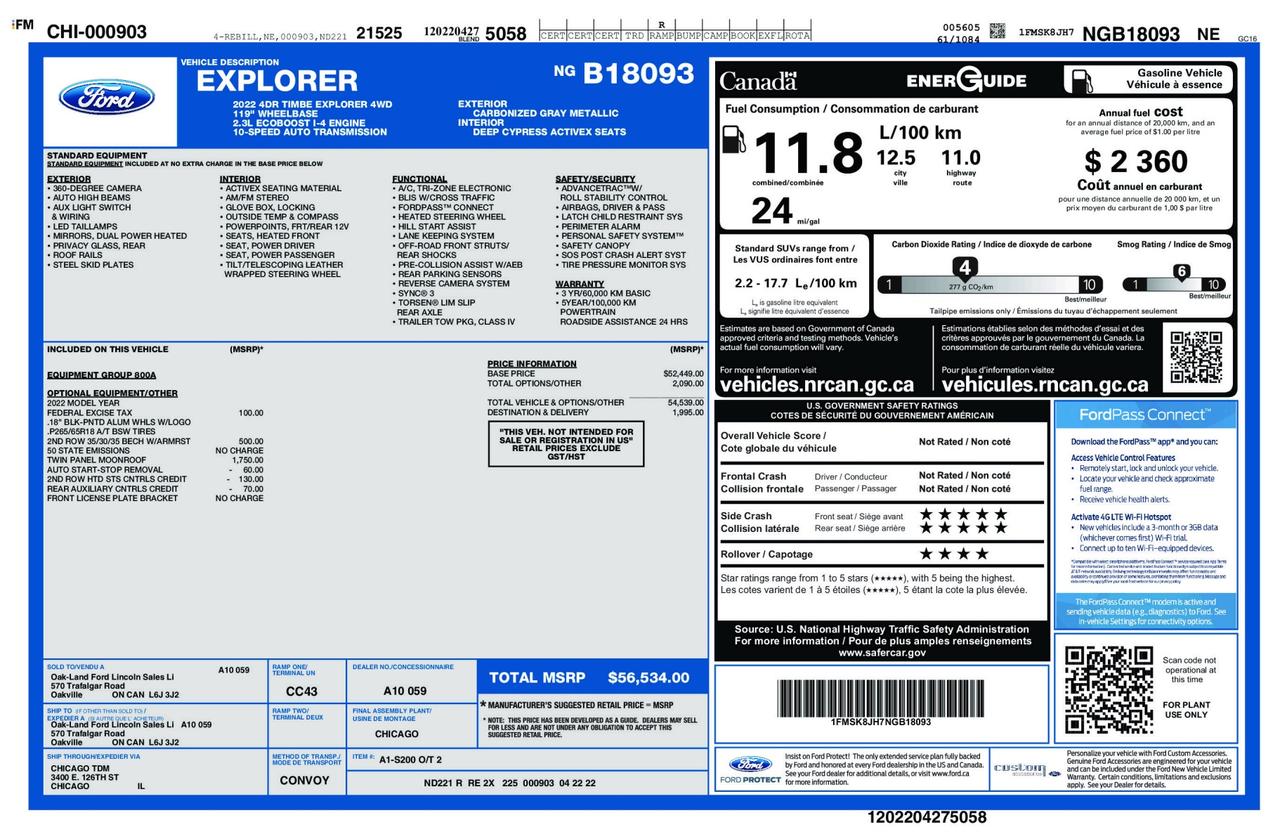 2022 Ford Explorer Timberline 800A|PANO|FORD APP|HTD STEERING|BOUGHT/SVC HERE Photo3