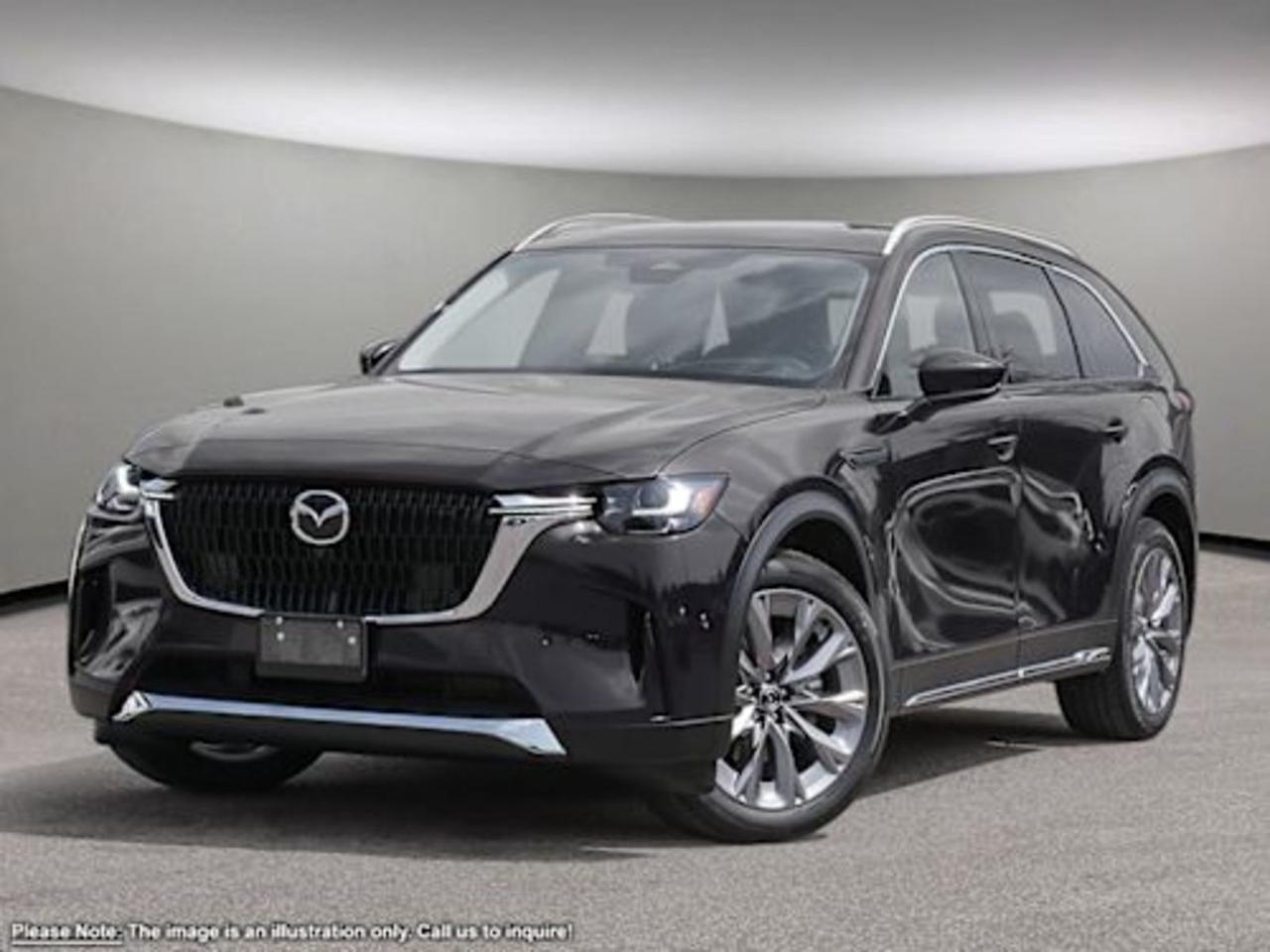 Introducing the all-new 2026 Mazda CX-90 PHEV GT AWD in sleek Blacka perfect blend of electrified performance, luxury, and advanced technology. Powered by a 2.5L e-SKYACTIV Inline 4 DOHC PHEV engine paired with an 8-speed automatic transmission and full-time AWD, this SUV delivers responsive handling with impressive efficiency.Experience comfort like never before with heated and ventilated Nappa leather front bucket seats, heated rear seats, and customizable driver memory settings. Stay connected and entertained with the Bose premium sound system and a crisp 12.3-inch touchscreen featuring integrated navigation and voice activation.Safety is paramount thanks to comprehensive features including 10 airbags, lane departure prevention, blind-spot warning, forward and rear collision mitigation, and an aerial view camera system. Additional luxuries such as a panoramic sunroof, power liftgate, and multiple USB ports elevate every drive.Drive with confidence and styleschedule your test drive today and discover why the 2026 Mazda CX-90 PHEV GT AWD is the perfect plug-in hybrid SUV for those seeking performance, sophistication, and eco-friendly capability.Go Mazda is an AMVIC licensed business.Please note that a new administration fee from Mazda Canada of $795 will apply to finance and cash purchases. effective February 1, 2024.