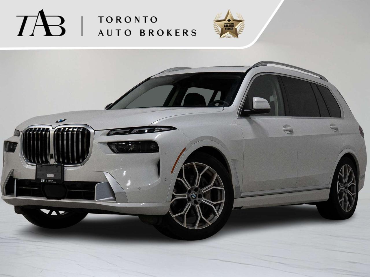 This 2024 BMW X7 xDrive40i is a Canadian vehicle with a clean Carfax report and remaining manufacturer warranty until May 3rd, 2028, or up to 80,000 km. Equipped with the Premium Package, 21-inch wheels, and seating for 7 passengers, this luxury SUV delivers spacious comfort, advanced technology, and confident all-wheel-drive performance  the ultimate choice for families who demand style and capability. This vehicle is a previous daily rental.

Top Key Features:

1. xDrive All-Wheel Drive
2. Premium Enhanced Package  -  $6,900.00
3. Connected Package Professional
4. 21-Inch Alloy Wheels
5. Panoramic Sunroof
6. BMW Live Cockpit Professional (Digital Instrument Cluster)
7. iDrive Navigation & Multimedia System
8. Harman/Kardon Premium Sound System
9. Apple CarPlay & Android Auto Integration
10. Wireless Phone Charging
11. Heated & Power-Adjustable Front Seats
12. Heated Rear Seats
13. Four-Zone Automatic Climate Control
14. Power Tailgate
15. Adaptive Air Suspension
16. LED Headlights with BMW Laserlight
17. 360-Degree Camera with Parking Assist
18. Lane Departure Warning & Advanced Driver Assistance Features
19. Soft-Close Doors

NOW OFFERING 3 MONTH DEFERRED FINANCING PAYMENTS ON APPROVED CREDIT. 

WE OFFER THE BEST FINANCE RATES, AND DONT CHARGE ANY FINANCING FEE 

Looking for a top-rated pre-owned luxury car dealership in the GTA? Look no further than Toronto Auto Brokers (TAB)! Were proud to have won multiple awards, including the 2024 AutoTrader Best Priced Dealer, the 2024 CarGurus Award, the 2025 Top Choice Award, the 2025 Consumer Satisfaction Award, the 2025 Canadian Choice Award, the 2025 Three Best Rated Dealer Award, and many more!

With 30 years of experience serving the Greater Toronto Area, TAB is a respected and trusted name in the pre-owned luxury car industry. Our 30,000 sq.Ft indoor showroom is home to a wide range of luxury vehicles from top brands like BMW, Mercedes-Benz, Audi, Porsche, Land Rover, Jaguar, Aston Martin, Bentley, Maserati, and more. And we dont just serve the GTA, were proud to offer our services to all cities in Canada, including Vancouver, Montreal, Calgary, Edmonton, Winnipeg, Saskatchewan, Halifax, and more.

At TAB, were committed to providing a no-pressure environment and honest work ethics. As a family-owned and operated business, we treat every customer like family and ensure that every interaction is a positive one. Come experience the TAB Lifestyle at its truest form, luxury car buying has never been more enjoyable and exciting!

We offer a variety of services to make your purchase experience as easy and stress-free as possible. From competitive and simple financing and leasing options to extended warranties, aftermarket services, and full history reports on every vehicle, we have everything you need to make an informed decision. We welcome every trade, even if youre just looking to sell your car without buying, and when it comes to financing or leasing, we offer same day approvals, with access to over 50 lenders, including all of the banks in Canada. Feel free to check out your own Equifax credit score without affecting your credit score, simply click on the Equifax tab above and see if you qualify.

Call us today or visit our website to learn more about our inventory and services. And remember, all prices exclude applicable taxes and licensing, and vehicles can be certified at an additional cost of $999.