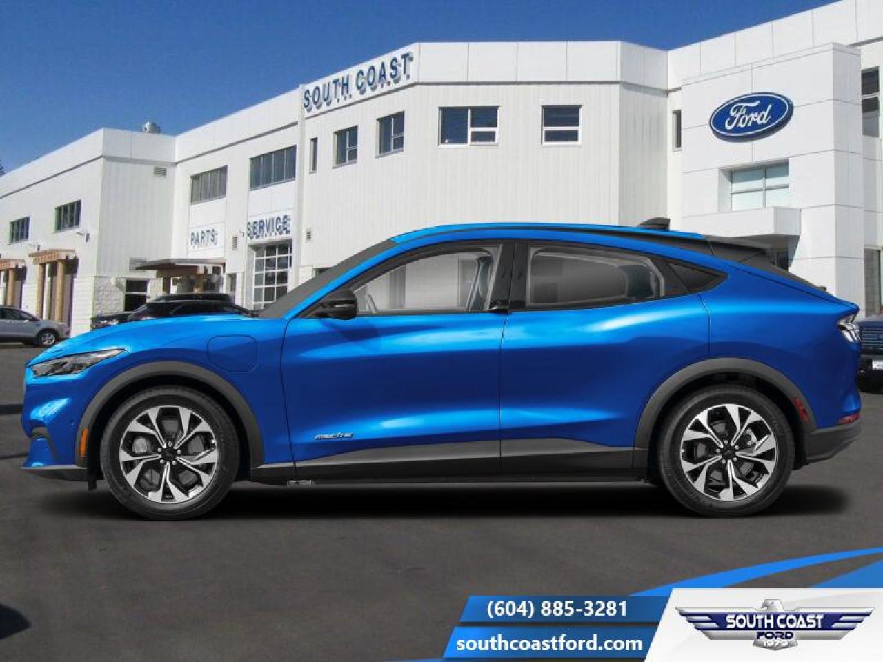 <b>Activex Seats, Heated Seats, Heated Steering Wheel!</b><br> <br> The 2026 Ford Mustang Mach-E stands out with its confident presence, sculpted exterior lines and modern character that set a new standard. <br> <br>From the outside, the 2026 Mustang Mach-E presents a sleek yet muscular SUV silhouette, refined lighting accents and a strong stance that communicates modern performance. Inside, the cabin features premium materials, intuitive technology and seating designed for both driver and passengers that support everyday use and long journeys alike. With its electric architecture, intelligent features and Fords commitment to innovation, the Mustang Mach-E offers a smart and exciting choice in the evolving electric SUV landscape.<br> <br>This Velocity Blue Metallic SUV has an Automatic transmission. <br> <br> Our Mustang Mach-Es trim level is Select AWD. Every detail of this electric SUV is designed for serene comfort, intuitive technology, and confident all-weather capability. Inside, the ActiveX leatherette seats, heated steering wheel, and dual-zone automatic climate control create a refined environment enhanced by aluminum and carbon-fiber-style accents. The 15.5-inch SYNC 4A touchscreen with connected navigation, voice recognition, and wireless Apple CarPlay and Android Auto keeps you seamlessly connected, while the advanced driver display delivers vital information in crisp digital clarity. A quiet cabin experience pairs beautifully with adaptive cruise control, lane centering, and intelligent safety systems such as BLIS Blind Spot Monitoring, Reverse Brake Assist, and Collision Mitigation. Outside, its sculpted body and signature LED lighting are complemented by 19-inch machined-face wheels and sleek aerodynamic lines, giving this all-wheel-drive EV a poised, modern presence that perfectly blends performance and innovation. This vehicle has been upgraded with the following features: Activex Seats, Heated Seats, Heated Steering Wheel.<br><br> View the original window sticker for this vehicle with this url <b><a href=http://www.windowsticker.forddirect.com/windowsticker.pdf?vin=3FMTK1S56TMA12155 target=_blank>http://www.windowsticker.forddirect.com/windowsticker.pdf?vin=3FMTK1S56TMA12155</a></b>.<br> <br>To apply right now for financing use this link: <a href=https://www.southcoastford.com/financing/ target=_blank>https://www.southcoastford.com/financing/</a><br><br> <br/> Total  rebate of $4000 is reflected in the price.   5.49% financing for 84 months. <br> Buy this vehicle now for the lowest bi-weekly payment of <b>$391.65</b> with $0 down for 84 months @ 5.49% APR O.A.C. ( taxes included, $695 Administration Fee included    / Total Obligation of $64944  ).  Incentives expire 2026-03-02.  See dealer for details. <br> <br>Call South Coast Ford Sales or come visit us in person. Were convenient to Sechelt, BC and located at 5606 Wharf Avenue. and look forward to helping you with your automotive needs. <br><br> Come by and check out our fleet of 20+ used cars and trucks and 90+ new cars and trucks for sale in Sechelt.  o~o