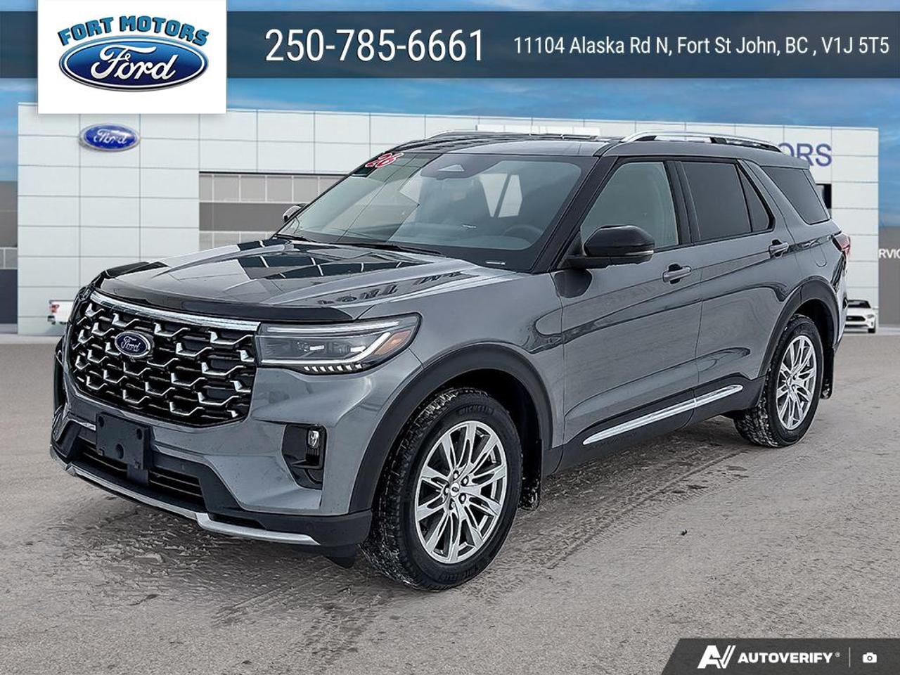 <p>Looking for a new SUV that seamlessly blends luxury, capability, and cutting-edge technology? Feast your eyes on the brand-new 2026 Ford Explorer Platinum™ at Fort Motors! This stunning SUV, painted in a sophisticated Carbonized Gray Metallic, is ready to elevate your driving experience. With its spacious interior, advanced features, and powerful performance, the Explorer Platinum™ is designed to impress. Get ready to turn heads and conquer any road in style.</p>
<p>Inside, youll discover a haven of comfort and refinement. Sink into the premium leather seating surfaces and enjoy the Mojave Dusk interior, creating a warm and inviting atmosphere. The Explorer Platinum™ is equipped with an array of features designed to enhance your every journey. From its responsive engine to its advanced technology, this SUV is built to exceed your expectations. Visit Fort Motors today and experience the future of driving!</p>
<p>Here are five features that make the 2026 Ford Explorer Platinum™ truly exceptional:</p>
<ul>
<li><strong>Carbonized Gray Metallic:</strong> Make a statement with this sleek and modern exterior color.</li>
<li><strong>Leather Seating Surfaces:</strong> Experience ultimate comfort and luxury with premium leather.</li>
<li><strong>2.3L EcoBoost I-4 Engine:</strong> Enjoy a powerful and efficient driving experience.</li>
<li><strong>All Wheel Drive:</strong> Confidently tackle any road condition with superior traction and control.</li>
<li><strong>Ford Connectivity - 1YR Trial:</strong> Stay connected and entertained with the latest technology.</li>
</ul>
<p><strong><em>Powered by AutoIntelligence™</em></strong>
Vehicle information has been generated using artificial intelligence and is provided for informational purposes only. While efforts are made to ensure accuracy, please confirm all details directly with the dealer.</p>
