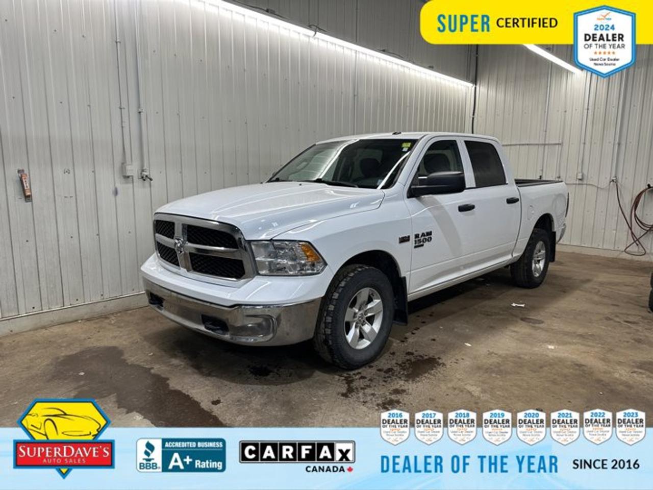 Ready to work and built to last, this Super Certified 2023 Ram 1500 Classic SLT in Bright White combines brute strength with everyday practicality priced attractively at $35,595. Under the hood sits the legendary 5.7L HEMI V8 with FuelSaver MDS, paired to an 8-speed TorqueFlite automatic for confident passing and smooth highway cruising. With four-wheel drive, skid plates, tow hooks, a Class IV hitch receiver, trailer brake control and an anti-spin differential rear axle, this truck is set up to tow, haul and head off the beaten path with assurance.<br><p>THE SUPER DAVES ADVANTAGE</p> <p>BUY REMOTE - No need to visit the dealership. Through email, text, or a phone call, you can complete the purchase of your next vehicle all without leaving your house!</p> <p>DELIVERED TO YOUR DOOR - Your new car, delivered straight to your door! When buying your car with Super Daves, well arrange a fast and secure delivery. Just pick a time that works for you and well bring you your new wheels!</p> <p>PEACE OF MIND WARRANTY - Every vehicle we sell comes backed with a warranty so you can drive with confidence.</p> <p>EXTENDED COVERAGE - Get added protection on your new car and drive confidently with our selection of competitively priced extended warranties.</p> <p>WE ACCEPT TRADES - We&rsquo;ll accept your trade for top dollar! We&rsquo;ll assess your trade in with a few quick questions and offer a guaranteed value for your ride. We&rsquo;ll even come pick up your trade when we deliver your new car.</p> <p>SUPER CERTIFIED INSPECTION - Every vehicle undergoes an extensive 120 point inspection, that ensure you get a safe, high quality used vehicle every time.</p> <p>FREE CARFAX VEHICLE HISTORY REPORT - If youre buying used, its important to know your cars history. Thats why we provide a free vehicle history report that lists any accidents, prior defects, and other important information that may be useful to you in your decision.</p> <p>METICULOUSLY DETAILED &ndash; Buying used doesn&rsquo;t mean buying grubby. We want your car to shine and sparkle when it arrives to you. Our professional team of detailers will have your new-to-you ride looking new car fresh.</p> <p>(Please note that we make all attempt to verify equipment, trim levels, options, accessories, kilometers and price listed in our ads however we make no guarantees regarding the accuracy of these ads online. Features are populated by VIN decoder from manufacturers original specifications. Some equipment such as wheels and wheels sizes, along with other equipment or features may have changed or may not be present. We do not guarantee a vehicle manual, manuals can be typically found online in the rare event the vehicle does not have one. Please verify all listed information with our dealership in person before purchase. The sale price does not include any ongoing subscription based services such as Satellite Radio. Any software or hardware updates needed to run any of these systems would also be the responsibility of the client. All listed payments are OAC which means On Approved Credit and are estimated without taxes and fees as these may vary from deal to deal, taxes and fees are extra. As these payments are based off our lenders best offering they may be subject to change without notice. Please ensure this vehicle is ready to be viewed at the dealership by making an appointment with our sales staff. We cannot guarantee this vehicle will be on premises and ready for viewing unless and appointment has been made.)</p>