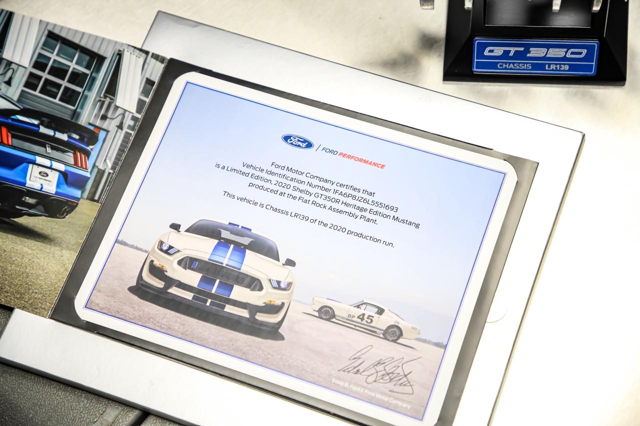 2020 Ford Mustang SHELBY GT350R HERITAGE EDITION 5.2L V8  RARE LOWKM Photo