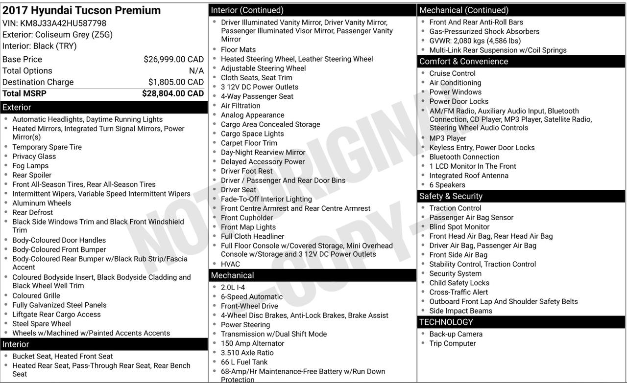 2017 Hyundai Tucson Premium 2.0 4dr Front-Wheel Drive Photo