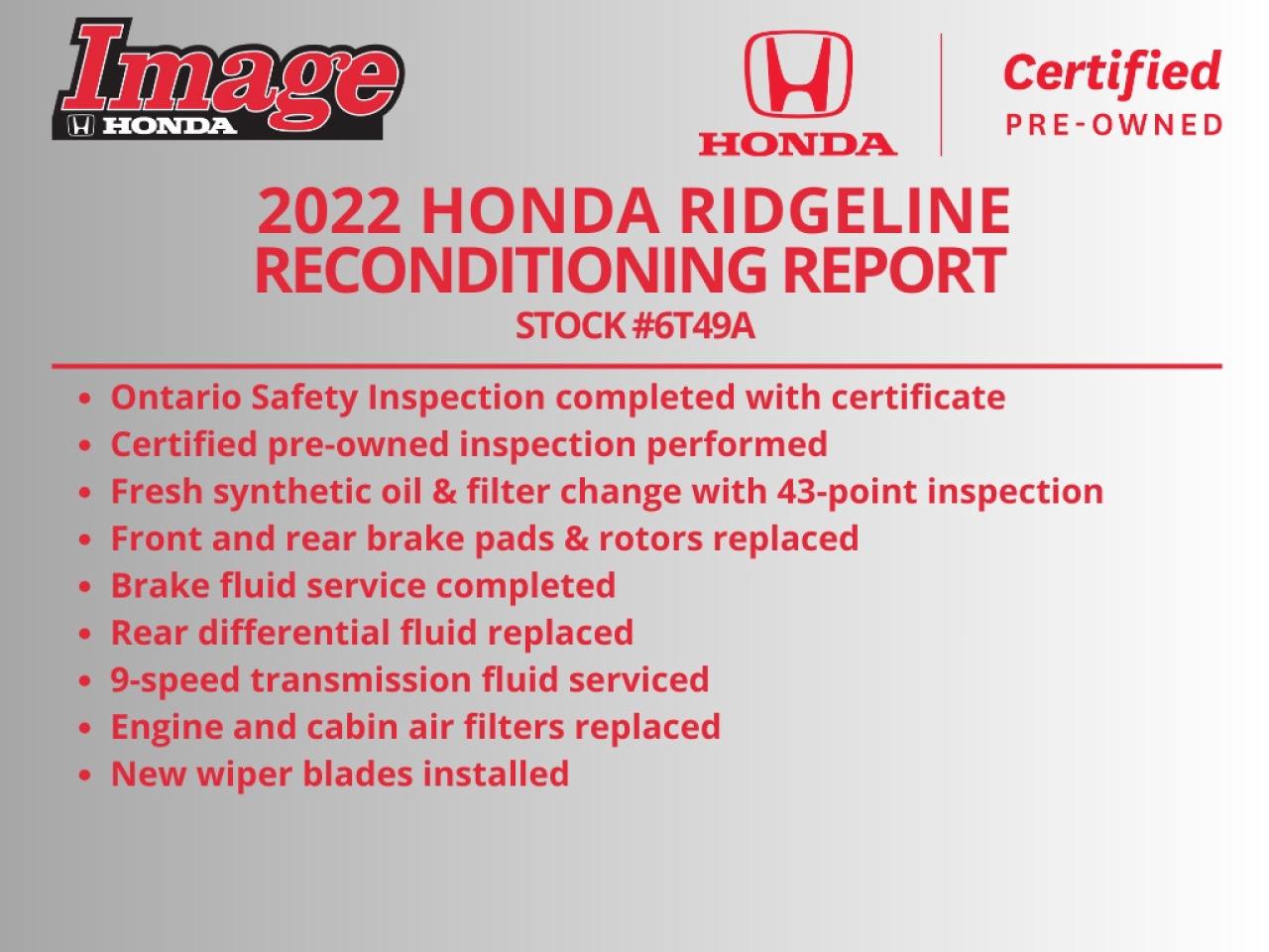 2022 Honda Ridgeline Black Edition AWD   LEATHER   SUNROOF   TONNEAU Photo