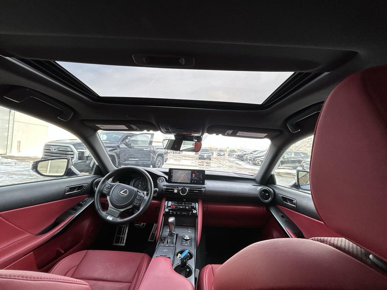 2025 Lexus IS 350 AWD Low KM Sunroof CarPlay Red Interior Photo