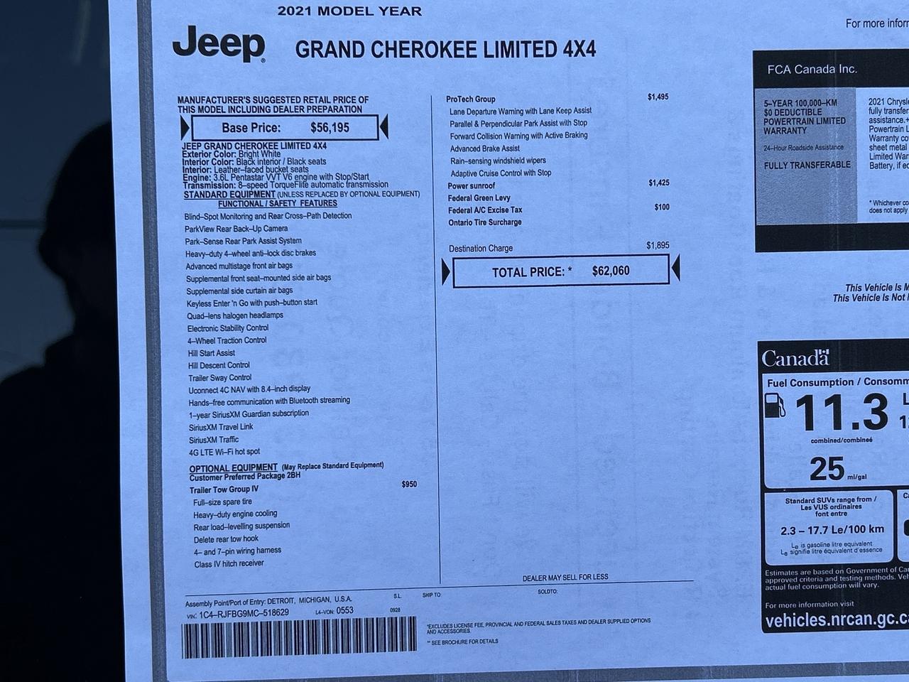 2021 Jeep Grand Cherokee Limited  ** PRO - TECH ** TOW PKG. ** Photo