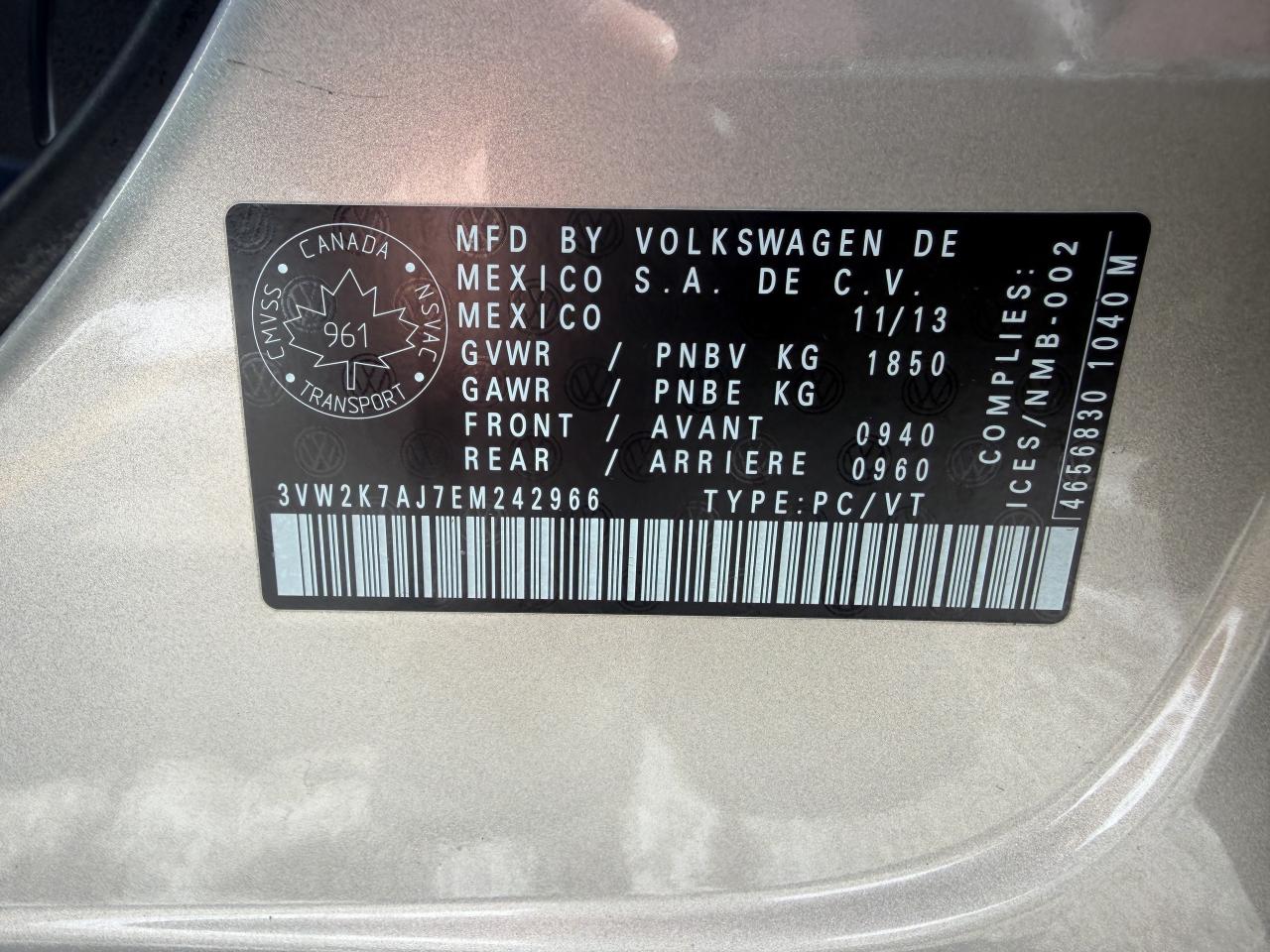 2014 Volkswagen Jetta Sedan 2.0L Auto Trendline+  !!! 66589 KMS !!! LIKE NEW Photo