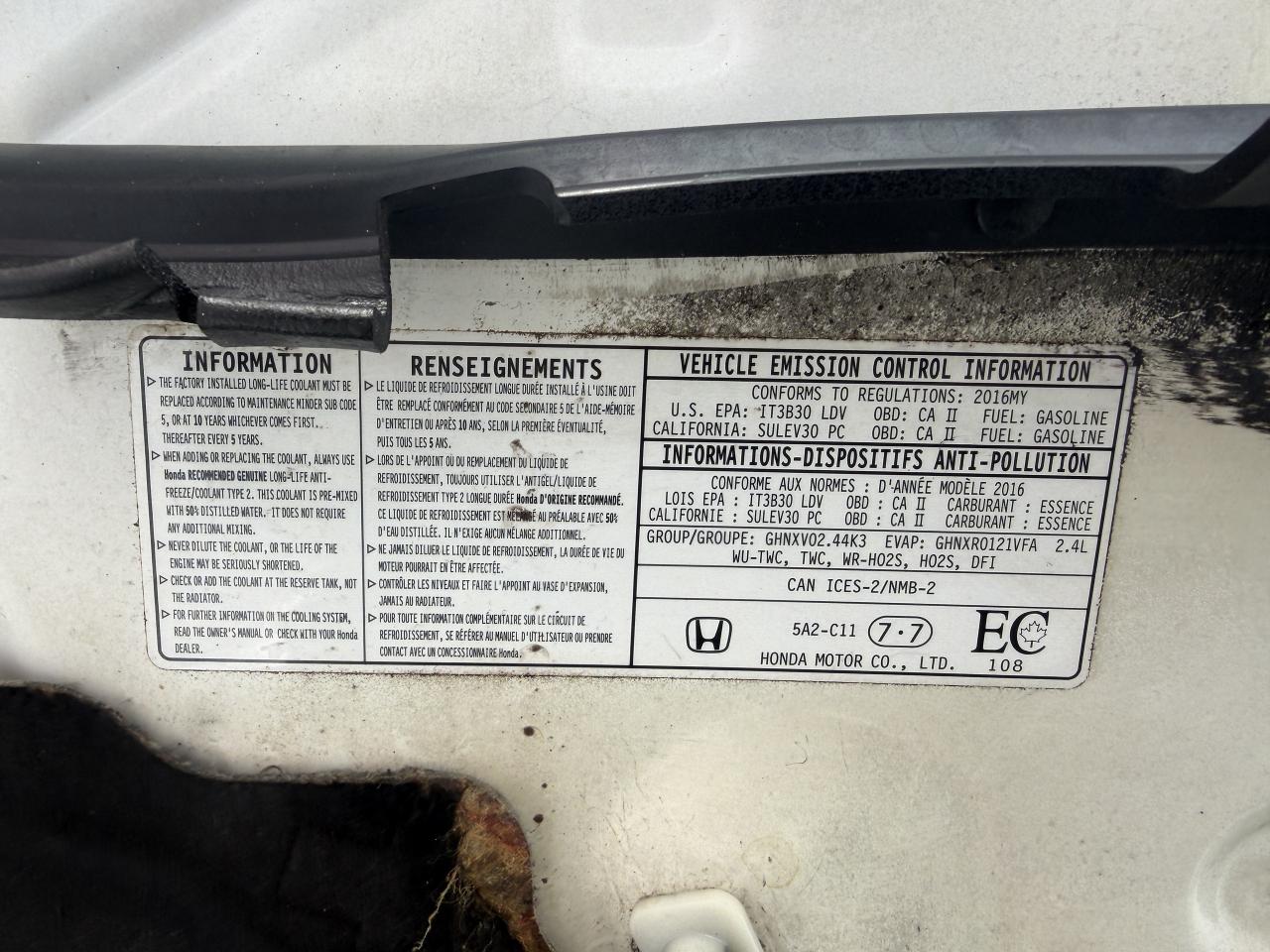 2016 Honda Accord Sedan 4dr I4 CVT LX w-Honda Sensing / ONE OWNER / MINT Photo