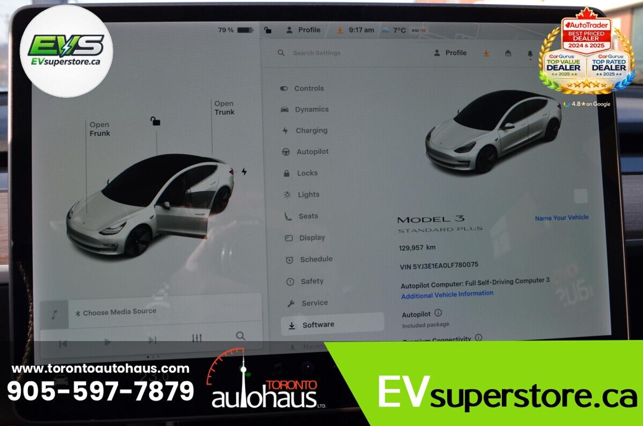 2020 Tesla Model 3 SR+ I OVER 100 TESLAS EVSUPERSTORE.CA Photo