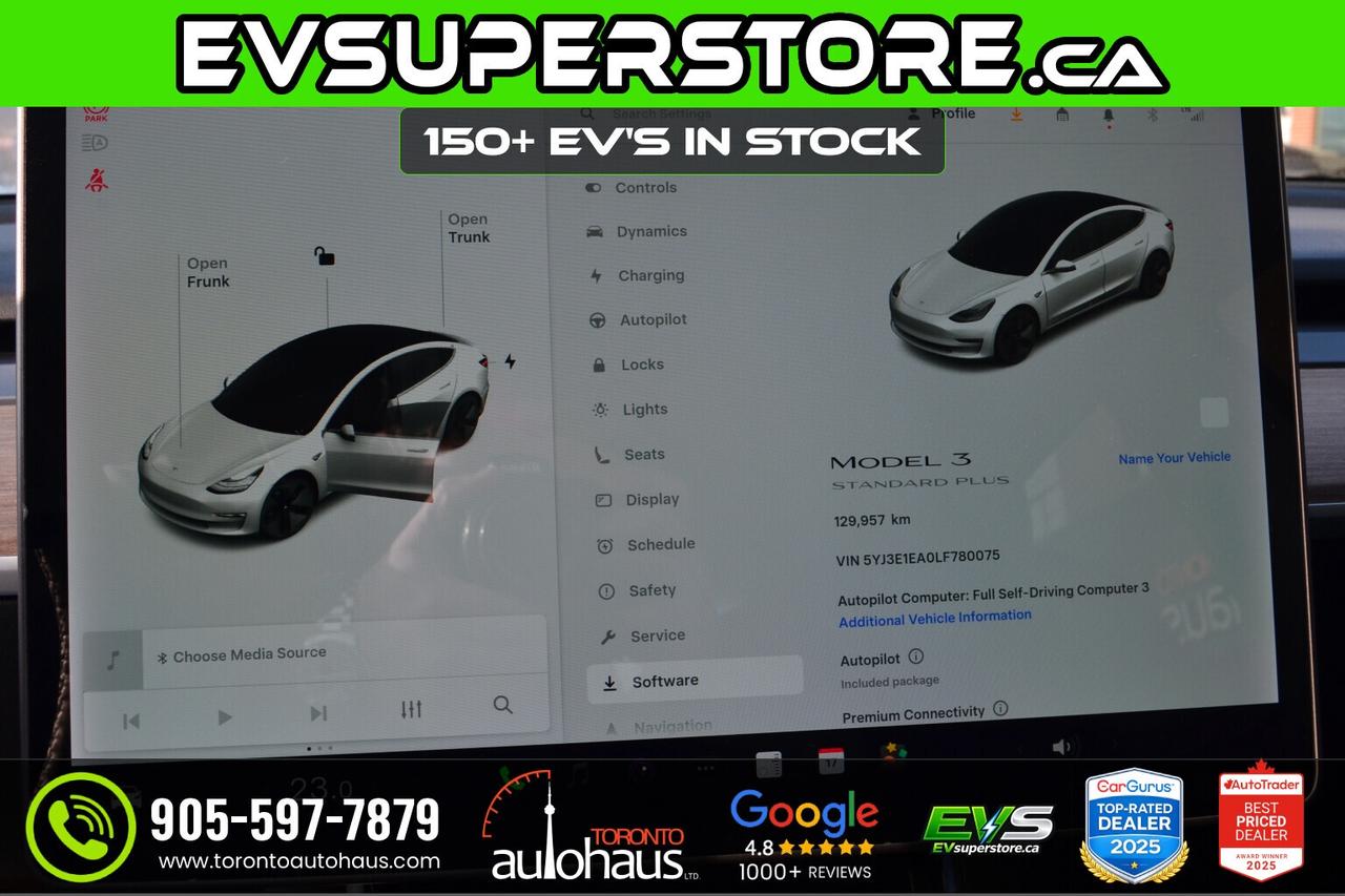 2020 Tesla Model 3 SR+ I OVER 100 TESLAS EVSUPERSTORE.CA Photo