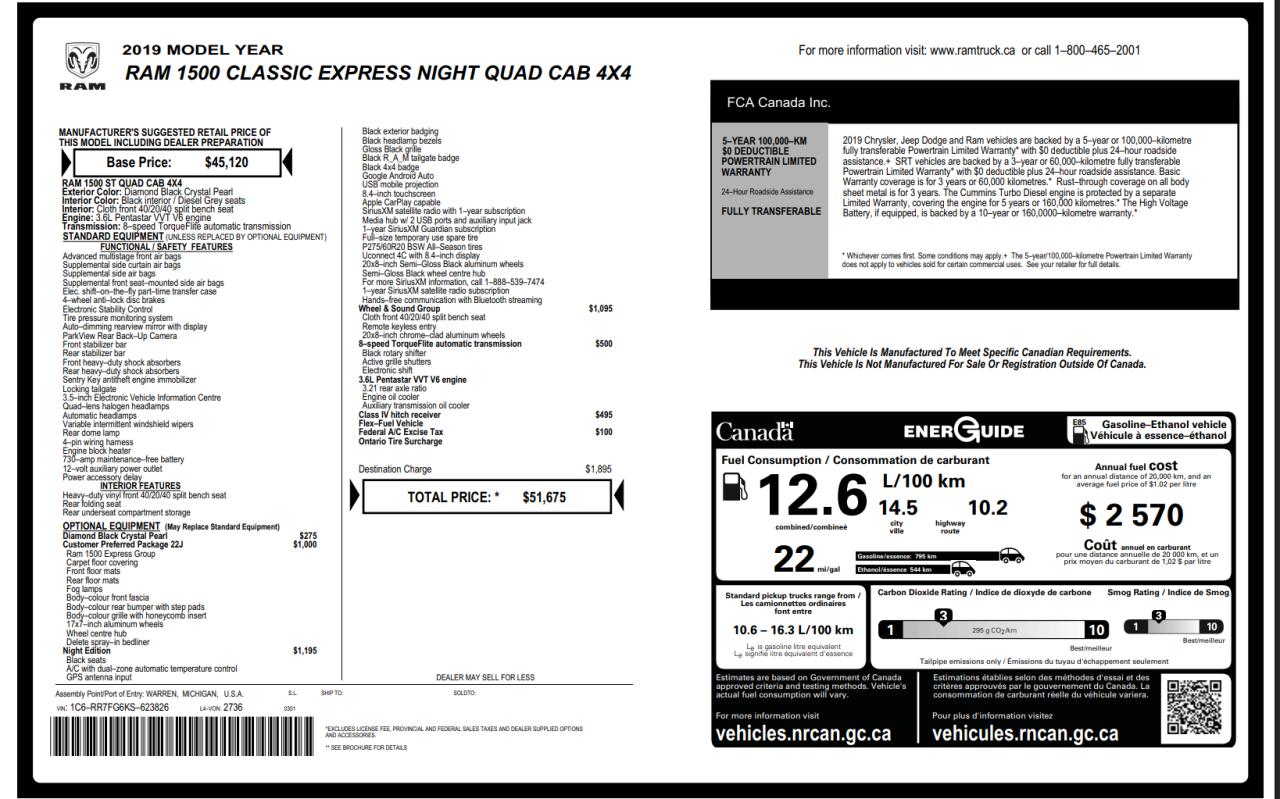 2019 RAM 1500 Classic Express 4x4 Quad 6'4" Box+New Tires+CLEAN CARFAX Photo5