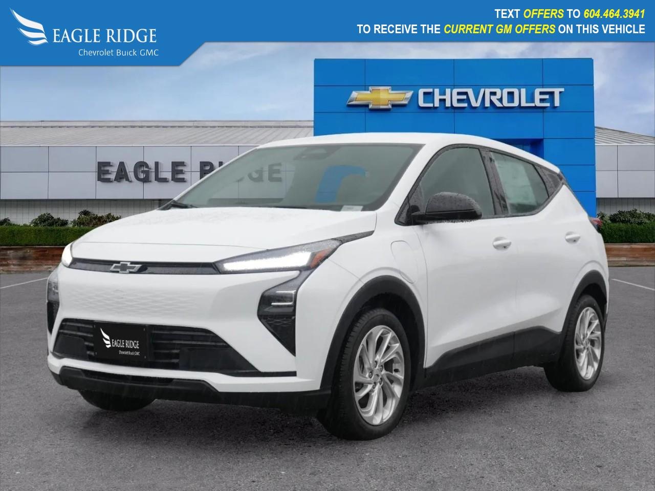 <p>front-wheel drive, 65 kWh battery pack, estimated 247-mile (approx. 397 km) electric driving range, LED lighting, roof rails, heated power side mirrors, alloy wheels, cloth seating, flat-bottom steering wheel, automatic climate control, rear-seat heat ducts, cruise control, keyless entry with push-button start, remote start, 8-inch driver information display with EV data, 10.2-inch touchscreen infotainment system, wireless Apple CarPlay®, wireless Android Auto®, Bluetooth connectivity, Wi-Fi capability, wireless phone charging, voice control, six-speaker audio system, HD rear vision camera, automatic emergency braking, lane keep assist, StabiliTrak stability and traction control, Teen Driver system, tire pressure monitoring system, anti-lock braking system (ABS), and 10 airbags.</p>