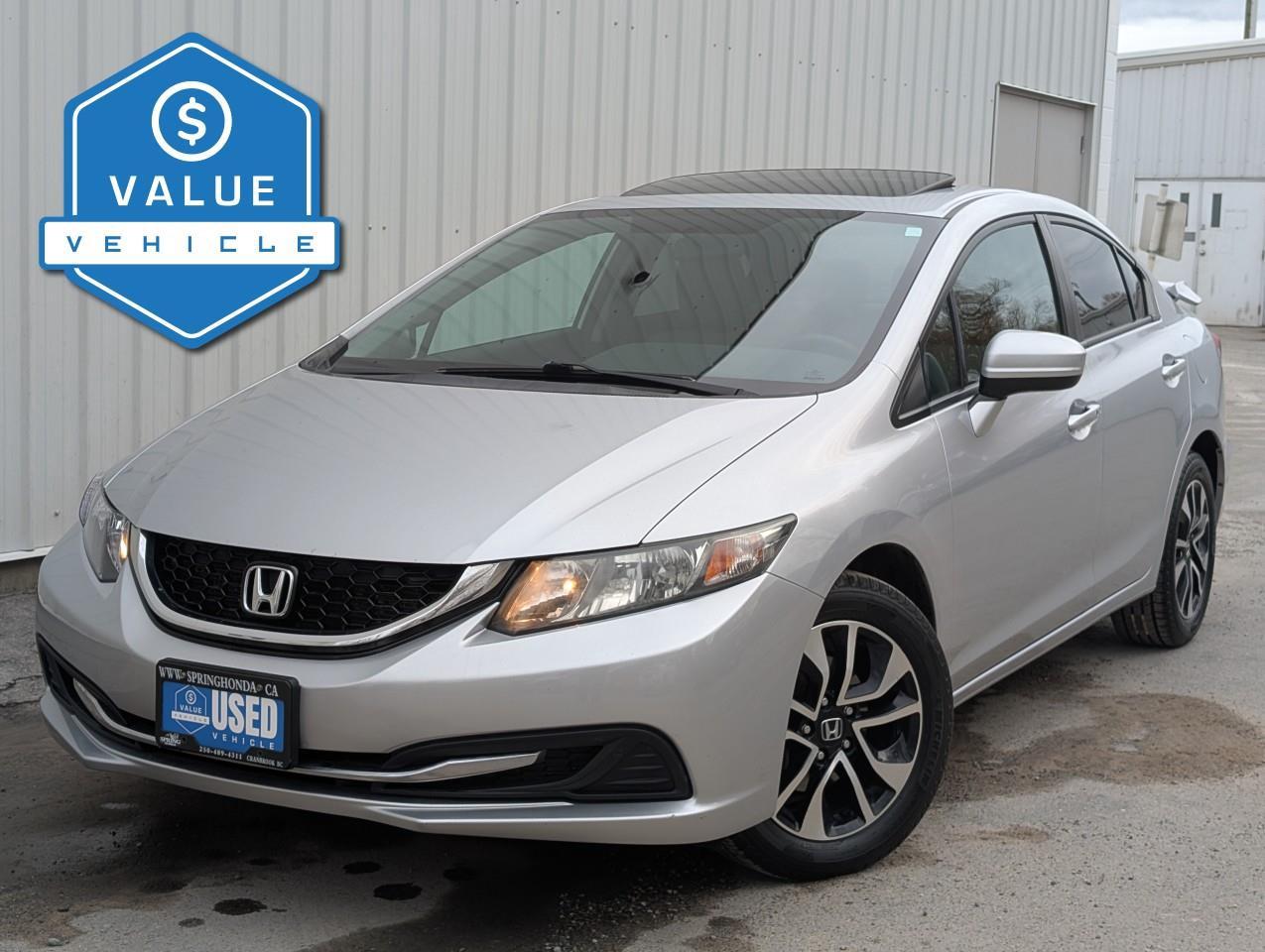 Used 2014 Honda Civic EX $212 BI-WEEKLY - WELL MAINTAINED, ONE OWNER, GREAT ON GAS, LOWER THAN AVERAGE KM'S for sale in Cranbrook, BC