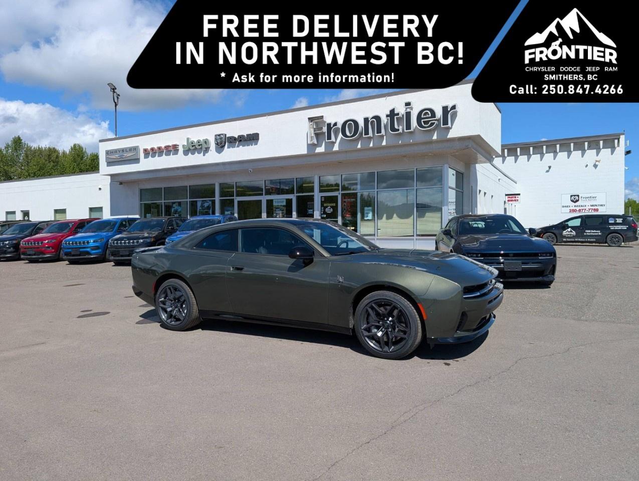 <p>The 2026 Dodge Charger 2-Door Scat Pack AWD delivers modern muscle in a bold coupe design, combining performance, technology, and all-weather confidence.</p><p>Powered by a 3.0L 6-cylinder engine paired with an automatic transmission, this Charger offers strong acceleration and smooth power delivery. The all-wheel drive system enhances traction and stability, helping you stay confident in a variety of road conditions.</p><p>Inside, this 2-door coupe is equipped with heated seats, air conditioning, power windows, keyless entry, and remote start for everyday comfort and convenience. Technology features include Bluetooth connection, smart device integration, satellite radio, and a Wi-Fi hotspot to help keep you connected on the go. A backup camera and brake assist add extra confidence behind the wheel.</p><p>With its aggressive styling, coupe body design, and performance-focused character, the 2026 Dodge Charger 2-Door Scat Pack AWD is built for drivers who want bold presence and capability in one package.</p><p>Please confirm all vehicle details and available features with our sales team, and start the buying process today at Frontier Chrysler Dodge Jeep Ram Ltd.</p>