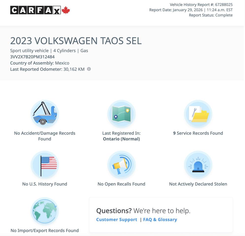 2023 Volkswagen Taos SEL 4MOTION NO ACCIDENTS FULLY LOADED Photo2