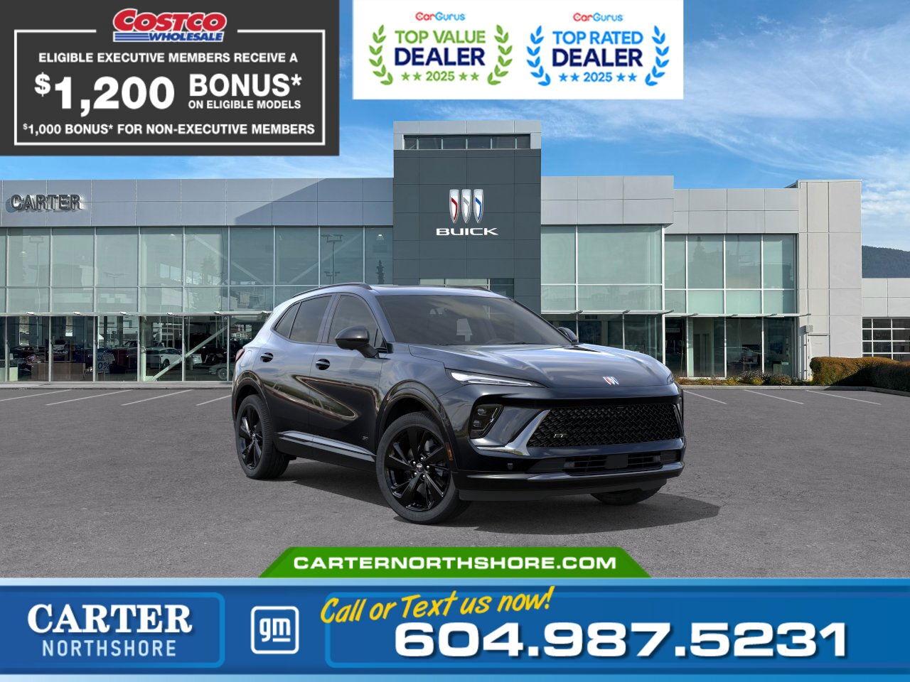 All-wheel Drive, 20" Aluminum Wheels With Dark Finish, Panoramic Moonroof, 30" Ultra-wide Diagonal Screen Display, Hill Descent Control, Heated Front Seats, Automatic Headlamp Control, Hands Free Programmable Power Liftgate w/Logo Projection, Rear Park Assist, Lane Keep Assist With Lane Departure Warning, Head-up Display, Dual Zone Automatic Climate Control, Sport Alloy Pedals, Bose 9-speaker Premium Audio System & HD Surround Vision. Test Drive Today!  WHY CARTER GM NORTHSHORE? - An unrivalled vehicle purchasing experience! - Exceeding our loyal customers expectations since 1990 - 4.7 Google star rating (with 1,700+ customer reviews) - CarGurus Top-Rated Dealer 2025 Award - CarGurus Top Value Dealer 2025 Award - Vehicle trades welcome! Best price guaranteed! - We provide upfront pricing, zero hidden fees, and 100% transparency - Fast approvals and 99% acceptance rates (no matter your current credit status!) - Multilingual staff (many languages spoken) - Comfortable non-pressured environment with in-store television, WIFI and a childrens play area!  Were here to help you drive the vehicle you want, the vehicle you deserve! QUESTIONS? GREAT! WEVE GOT ANSWERS! To speak with a friendly vehicle specialist - CALL NOW! The advertised price includes all standard dealer fees and any applicable manufacturer or dealer incentives. It does not include applicable taxes, licensing, insurance, or optional products or services. Dealer fees will be clearly broken out and itemized on the bill of sale, maximum total of fees $598.00. Prices are shown in Canadian dollars. While we make every effort to ensure accuracy, vehicle details, pricing, options, and availability are subject to change without notice. Please confirm all information with dealership sales management before purchase. Dealer Code: 81121