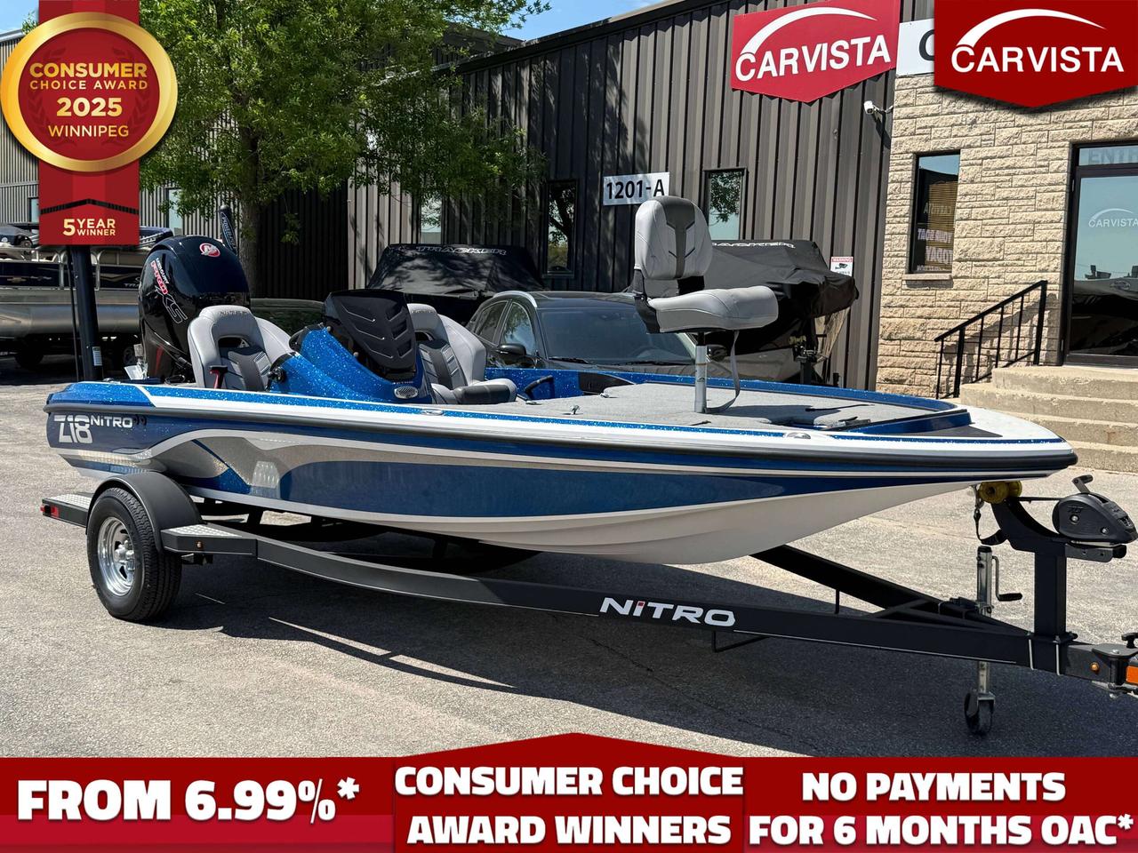 2019 NITRO Z18 - ONLY 15 HOURS!!!!

Hull / dimensions

Length: 18 8

Beam: 7 10

Bottom width: 6 3

Deadrise: 16&deg;

Draft: 15

Transom height: 22.5

Weights / capacities

Average dry weight (boat): 1,700 lbs

Fuel capacity: 40 gal

Person capacity: 4 persons (max person weight 550 lbs)

Max persons / motor / gear: 1,350 lbs

Livewell / fishing systems (platform specs)

Aft 30-gal Guardian livewell (divided, timed, aerated/recirc/pump-out)

Oversized lockable bow rod storage for rods up to 8



Options & key equipment on this boat 

150HP Mercury Pro XS outboard (high-output 150 class)

Dual Power-Pole shallow-water anchors (premium boat-positioning for shallow flats/shoreline fishing; capability depends on model/length)

Factory matched NITRO trailer (custom-fit package trailer; many Z18 packages include features like swing-away tongue and long-life hub systemverify on this specific trailer)



If youre shopping for a tournament-capable bass boat thats big on fishability but still easy to tow and store, this 2019 NITRO Z18 checks the right boxes. The Z18 platform is known for its balanced hull design with a 16&deg; deadrise, a wide footprint, and the kind of stability anglers appreciate when youve got two people moving around on the decks.

Power comes from a 150HP Mercury Pro XS, delivering strong acceleration and efficient performance for long days of running spots, idling pockets, and cruising back to the ramp.

The standout upgrade here is the dual Power-Pole anchor setupa serious advantage in shallow water when you want to stop instantly, hold your position quietly, and make repeat casts without constantly correcting with the trolling motor. Whether youre pitching docks, working reeds, or setting up on windy shorelines, dual anchors help you fish cleaner, faster, and more precisely.

On the fishing side, the Z18 platform brings a purpose-built layout with big, lockable rod storage (up to 8 rods) and a 30-gallon divided livewell designed to keep fish healthy from first cast to weigh-in. With a 40-gallon fuel tank, its also ready for full-day runs without constantly watching the gauge.

Transport is simple thanks to the factory matched trailer, giving you a clean, package-style setup thats made to fit the boat properly for loading, towing, and storage.



A sharp, turn-key 2019 NITRO Z18 powered by a 150HP Mercury Pro XS, upgraded with dual Power-Pole anchors, and paired with the factory matched trailera highly capable bass package for anglers who want stable decks, smart storage, and shallow-water boat control that truly upgrades your fishing.

Come see why Carvista has been the Consumer Choice Award Winner for 5 consecutive years! 2021, 2022, 2023, 2024 and 2025! Dont play the waiting game, our units are instock, no pre-order necessary!! See for yourself why Carvista has won this prestigious award and continues to serve its community. Carvista Approved! Carvista Approved! Our BoatVista package includes a complete inspection of your boat that includes an engine run up and test of the general systems of the unit! We pride ourselves in providing the highest quality marine products possible, and include a rigorous detail to ensure you get the cleanest unit around. 

Prices and payments exclude GST OR PST 

Carvista Inc. 

Dealer Permit # 1211 

Category: Used Boat

Units may not be exactly as shown, please verify all details with a sales person.