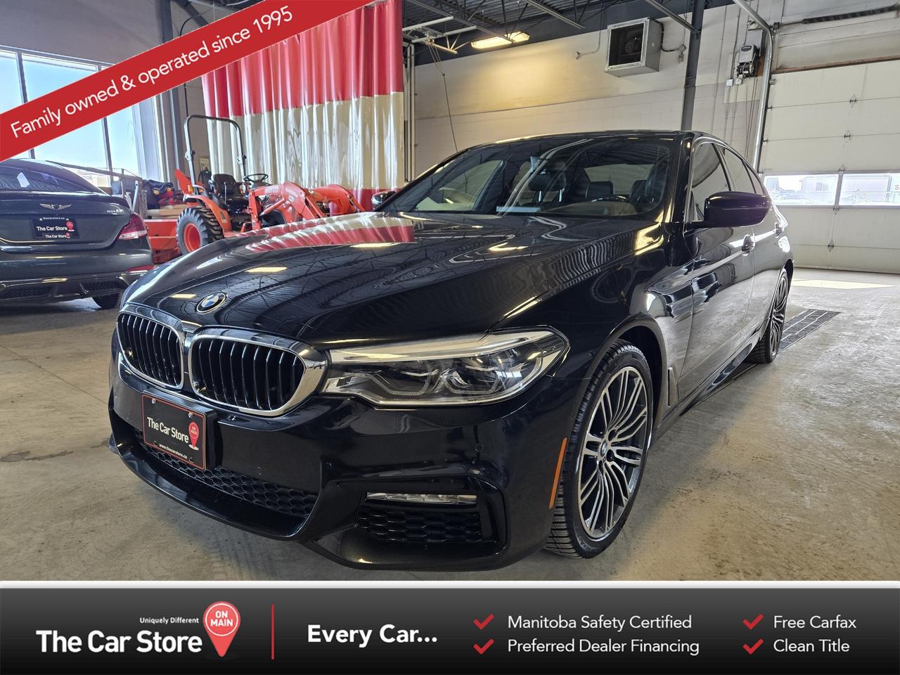 2018 BMW 530i xDrive M Sport &ndash; Premium Enhanced | Clean Title | Properly Serviced 
 Key Features: 
 xDrive All-Wheel Drive 
 M Sport Package 
 Premium Enhanced Package: Heads Up Display 
 Navigation with iDrive Touchscreen 
 Comfort: Heated Front Seats & Heated Steering Wheel 
 Heated Rear Seats/Sunshades 
 Technology: Backup Camera & Parking Sensors 
 Sunroof, Harmon Kardon Audio 
 Keyless Entry with Push-Button Start 
 Clean Title 
 Excellent Service History 
 
 
 Executive Comfort with M Sport Edge: 
 The 530i xDrive blends luxury refinement with the sharp styling BMW has always been know for. Smooth, quiet, and confident while still feeling responsive behind the wheel. 
 
 
 Well Maintained and Properly Cared For: 
 This example shows strong service history and careful ownership. With all the upgrades one would want from a 5 Series. 
 . 
 A Premium AWD Sedan That Still Feels Engaging: 
 With the Premium Enhanced package, M Sport appearance, and BMW&rsquo;s proven xDrive system, this 530i delivers a strong balance of comfort, technology, and everyday performance. 
 
 
 We are a local Family Owned business and we try to do things a little different. 
 
 At The Car Store on Main every vehicle is Manitoba Safety Certified. 
 Every vehicle sold is eligible for the Advantage Plan: 
 30 Day Warranty on all MB Safety certificate related items. 
 CarFax Vehicle History Report 
 2 sets of Keys 
 Wholesale access to all other Miscellaneous Accessories (i.e. Wtr Tires, Remote Starr, all misc vehicle accessories/parts, etc...) 
 And of course a Full tank of Gas. 
 
 There is no Gimmicks or games, we are always aggressive on our prices and try to separate ourselves from the rest. 
 We also have an on-site Certified Banker who shops to get the best possible interest rates in with all Major Banks and Credit Unions! 
 
 Come to our Brand New modern showroom and see what makes us Uniquely Different! 
 
 Located on Main St. just North of Chief Peguis Trail. 
 
 To schedule an appointment call us directly at 204-669-1248 or email sales@thecarstore.ca 
 
 The Car Store on Main 
 -Uniquely Different- 
 
 www.thecarstore.ca 
 Local: 204-669-1248 
 Toll Free: 877-634-2975 
 
 A local family owned business unlike typical car lots, there are no pressure tactics, no games, no gimmicks, no Sales Manager, General Manager or Used Car Manager, just straight answers and fair deals all the time! 
 
 *PRICE DOES NOT INCLUDE TAXES (G.S.T & P.S.T) 
 Dealer Permit # 4481