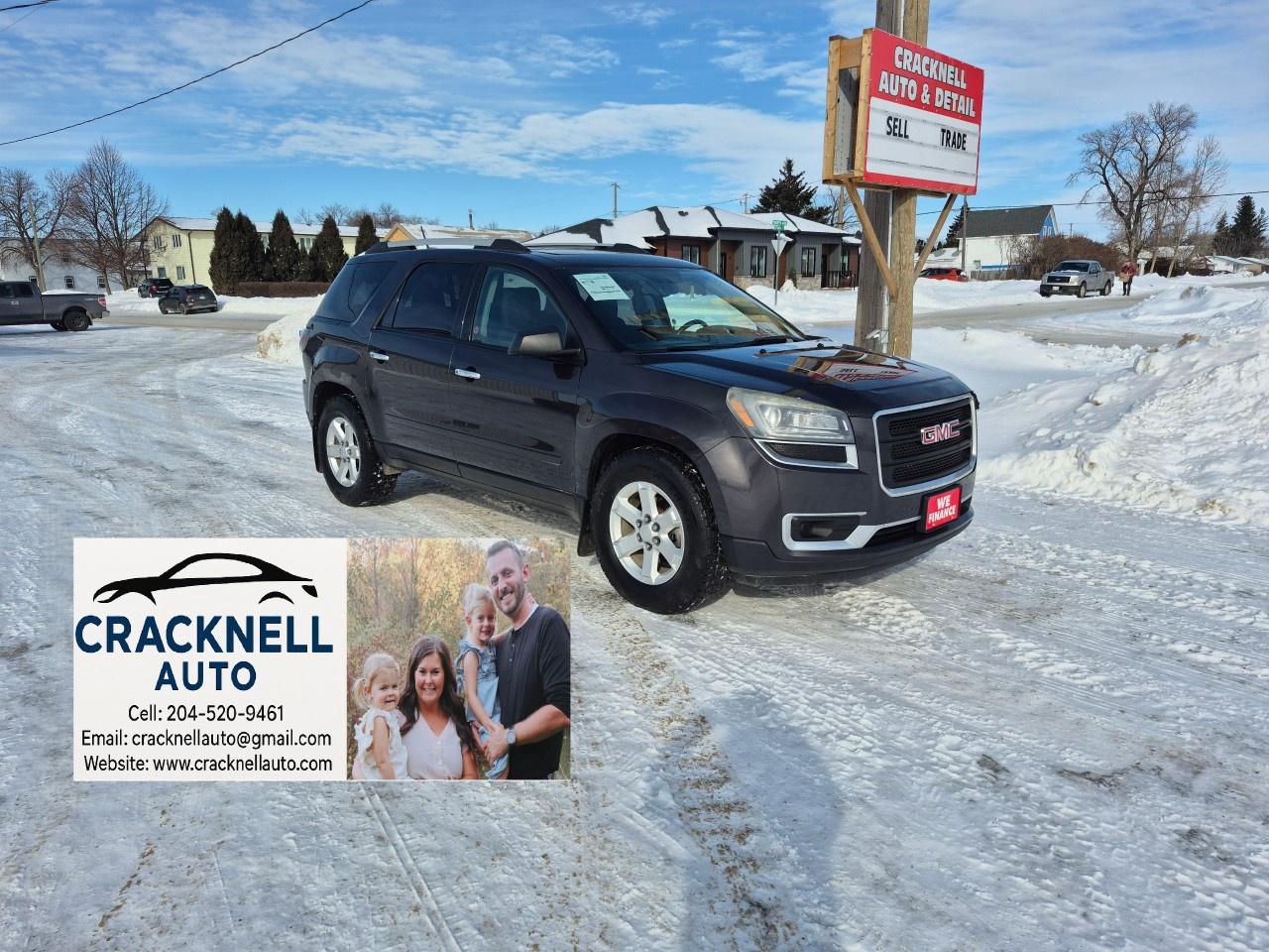 <p>2016 GMC Acadia AWD - Safetied/Serviced</p><p><span style=color:rgb( 15 , 15 , 15 )>﻿Located in Carberry, but capable of bringing to Brandon. Priced to Sell! Carfax Available, excellent condition.</span></p><ul><li><p>Rearview camera, traction control</p></li><li><p>New Tires</p></li><li><p>Tri-zone automatic climate control</p></li><li><p>Bluetooth connectivity, AM/FM/CD audio system</p></li><li><p>Power liftgate, keyless entry, and fold-flat third-row seats</p></li><li><p>Remote Starter</p></li><li><p>Local</p></li><li><p>Freshly Serviced</p></li></ul><p>Financing Available/ Warranty Available /Trades Welcome /<span style=color:rgb( 15 , 15 , 15 )>delivery available.</span></p><p></p><p>Call/Text<u> 204-520-9461</u></p><p></p><p>Dealer #5905</p><p></p><p><strong>Vehicle available for dealer trading, perfect subprime car</strong></p><p></p><p>Treaty cards accepted - 7 Day insurances available meaning you can drive home the same day even if MPI is closed (good for weekends and after hours)</p>