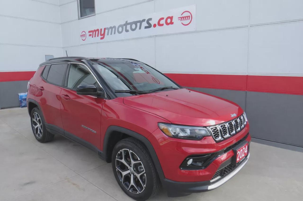 **2024 Jeep Compass Limited **    (**LOW KM!!**ONE OWNER!!**CLEAN TITLE/NO ACCIDENTS!!**ALLOY RIMS**FOG LIGHTS**REMOTE START**LEATHER**NAVIGATION**BLIND SPOT MONITORING**POWER SEATS**360 DEGREE REVERSE CAMERA**PUSH BUTTON START**POWER TAILGATE**WIRELESS CHARGING**HEATED SEATS/STEERING WHEEL**DUAL CLIMATE CONTROL**CUSTOM JEEP RUBBER FLOOR/CARGO MAT**CRUISE CONTROL**BLUETOOTH**)    *** VEHICLE COMES CERTIFIED/DETAILED *** NO HIDDEN FEES *** FINANCING OPTIONS AVAILABLE - WE DEAL WITH ALL MAJOR BANKS JUST LIKE BIG BRAND DEALERS!! ***    HOURS: MONDAY - WEDNESDAY & FRIDAY 8:00AM-5:00PM - THURSDAY 8:00AM-7:00PM - SATURDAY 8:00AM-1:00PM  ADDRESS: 7 ROUSE STREET W, TILLSONBURG, N4G 5T5