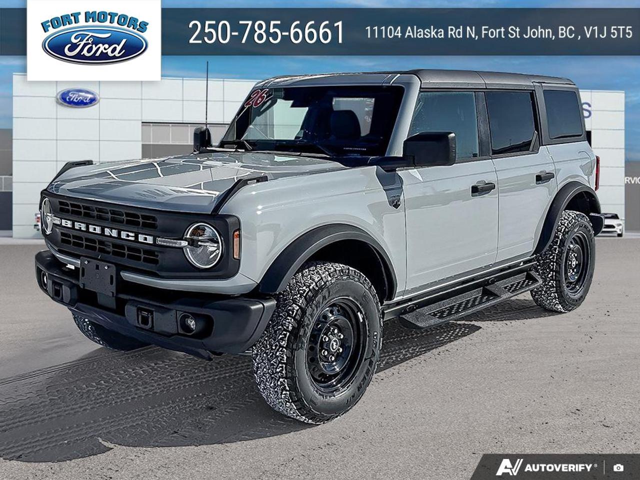 <p>Looking for adventure? Feast your eyes on this brand-new 2026 Ford Bronco Big Bend®! This rugged SUV, available now at Fort Motors, is ready to conquer any terrain. With its bold design and impressive features, the Bronco Big Bend® is the perfect companion for your next off-road excursion or weekend getaway. This Bronco is built to turn heads and handle whatever the Canadian landscape throws your way.</p>
<p>This Bronco is packed with features designed for both comfort and capability. The interior boasts durable vinyl seats and a dual-zone electronic climate control system, ensuring a comfortable ride for all passengers. Under the hood, youll find a powerful 2.3L EcoBoost I-4 engine paired with a smooth 10-speed automatic transmission. Plus, with the included trailer tow package, youll be ready to haul your gear wherever your adventures take you.</p>
<p>Here are five features that make this Bronco stand out:</p>
<ul>
<li><strong>Advanced 4x4:</strong> Conquer any terrain with confidence.</li>
<li><strong>Black Diamond Package:</strong> Adds a touch of rugged style.</li>
<li><strong>Remote Start System:</strong> Warm up the engine on those chilly Canadian mornings.</li>
<li><strong>LT265/70R17 A/T Tires (32):</strong> Ready for any adventure.</li>
<li><strong>Steel Front Bumper:</strong> Built to withstand the toughest conditions.</li>
</ul>
<p><strong><em>Powered by AutoIntelligence™</em></strong>
Vehicle information has been generated using artificial intelligence and is provided for informational purposes only. While efforts are made to ensure accuracy, please confirm all details directly with the dealer.</p>
