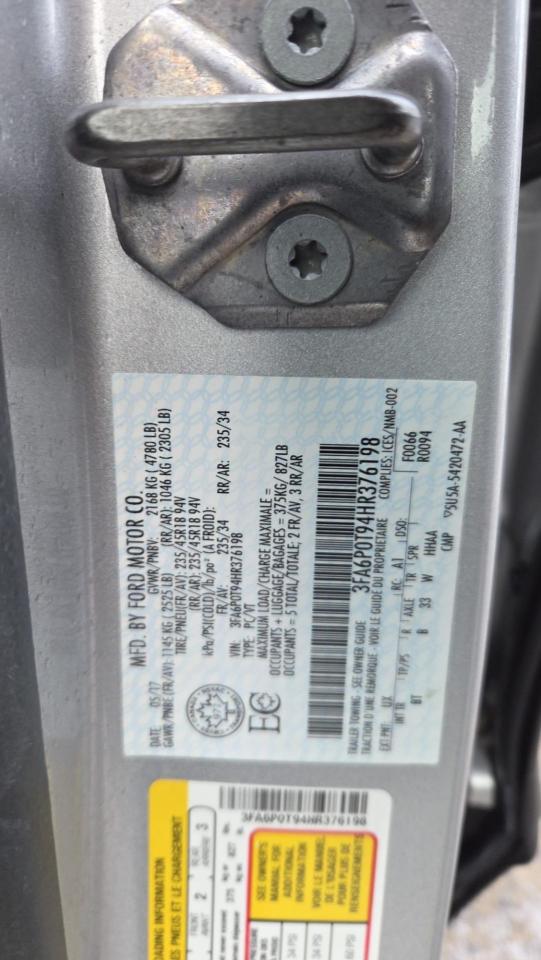 2017 Ford Fusion SE, LEATHER, NAVI, ONLY 83,000KMS, CERTIFIED Photo